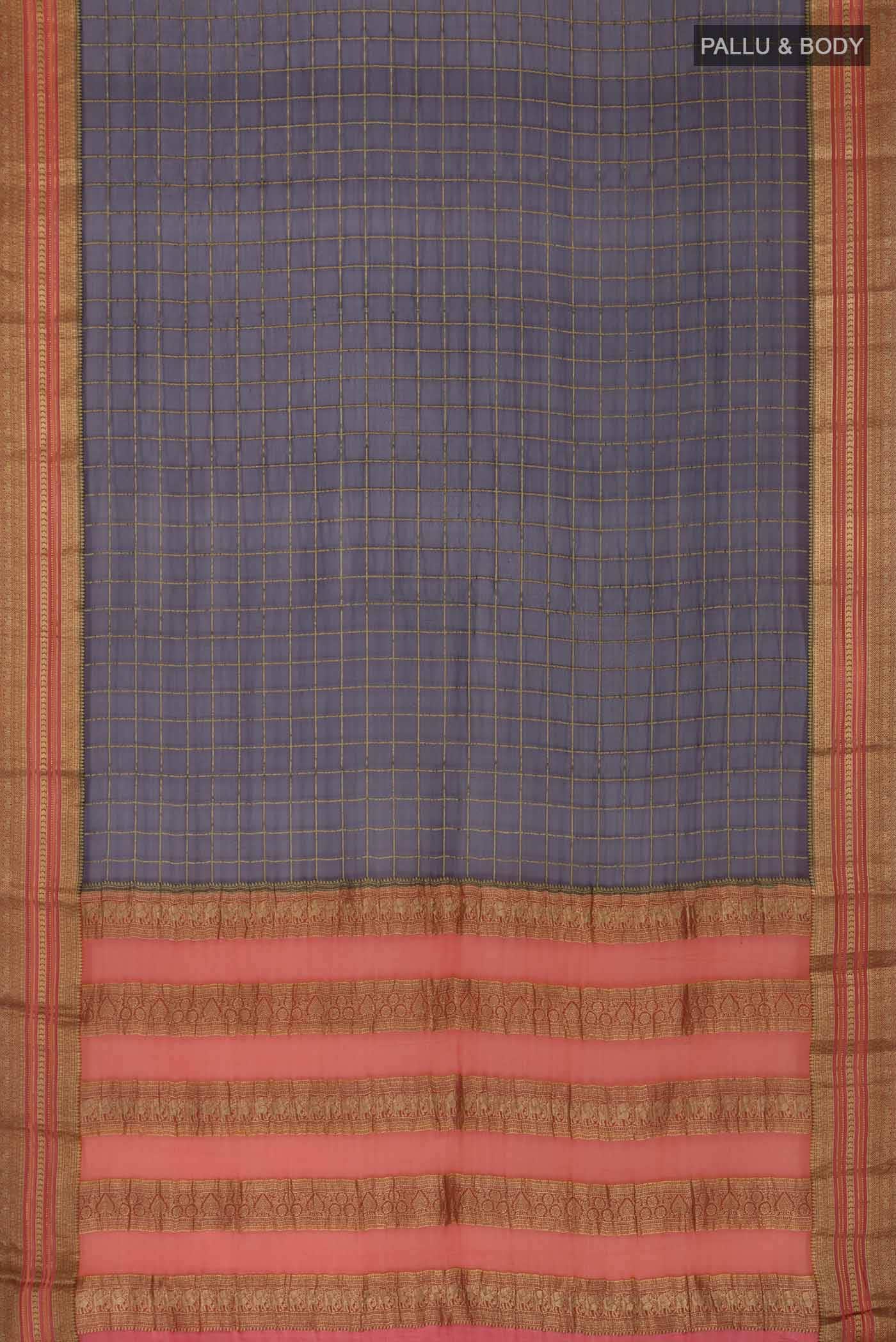 Navy Blue Georgette Saree