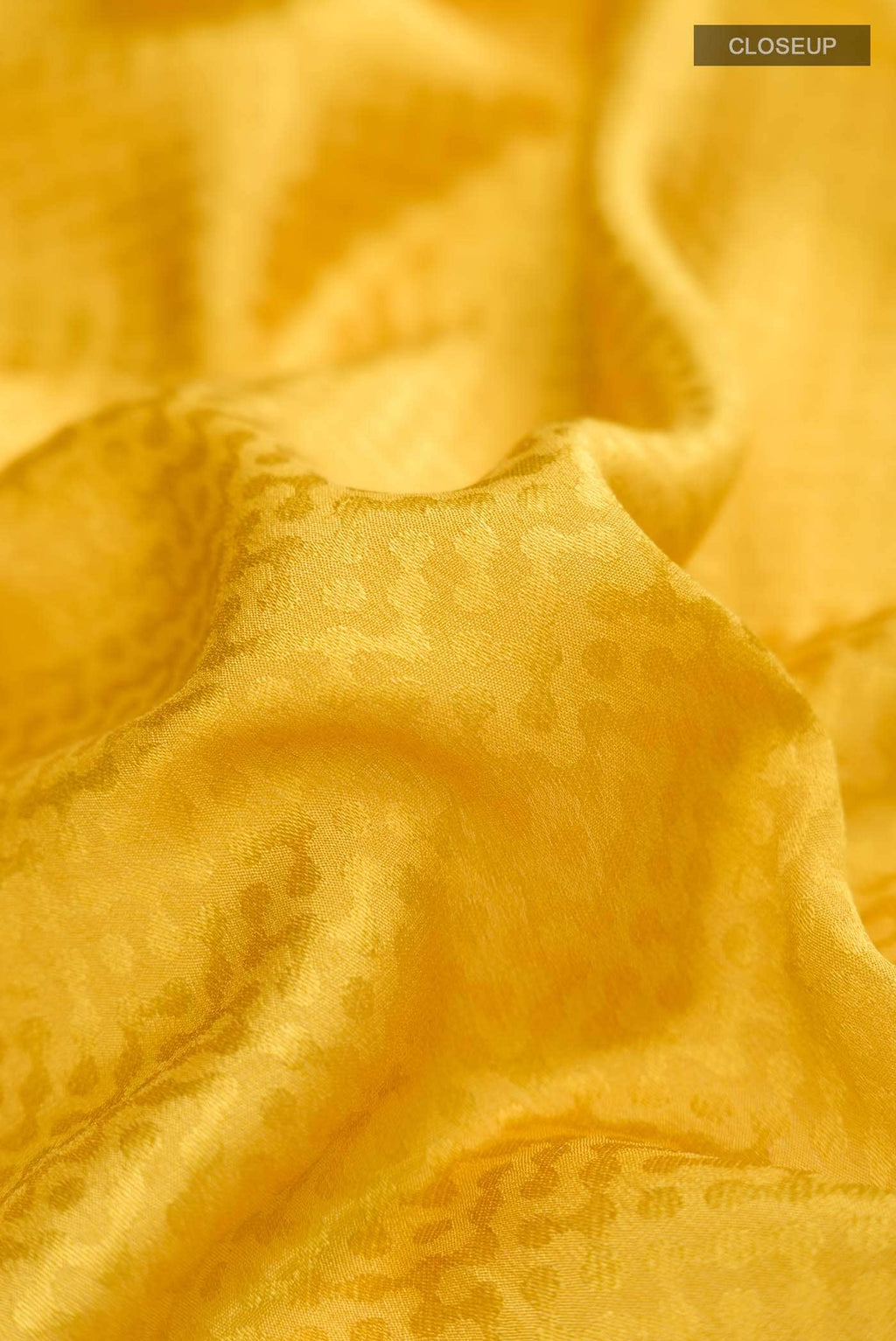 Yellow Mysore Crepe Saree