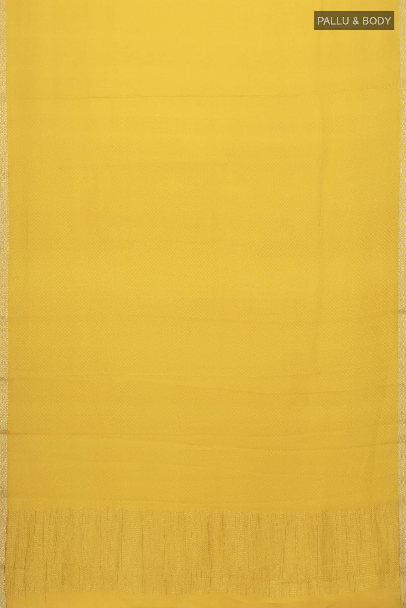 Yellow Mysore Crepe Saree