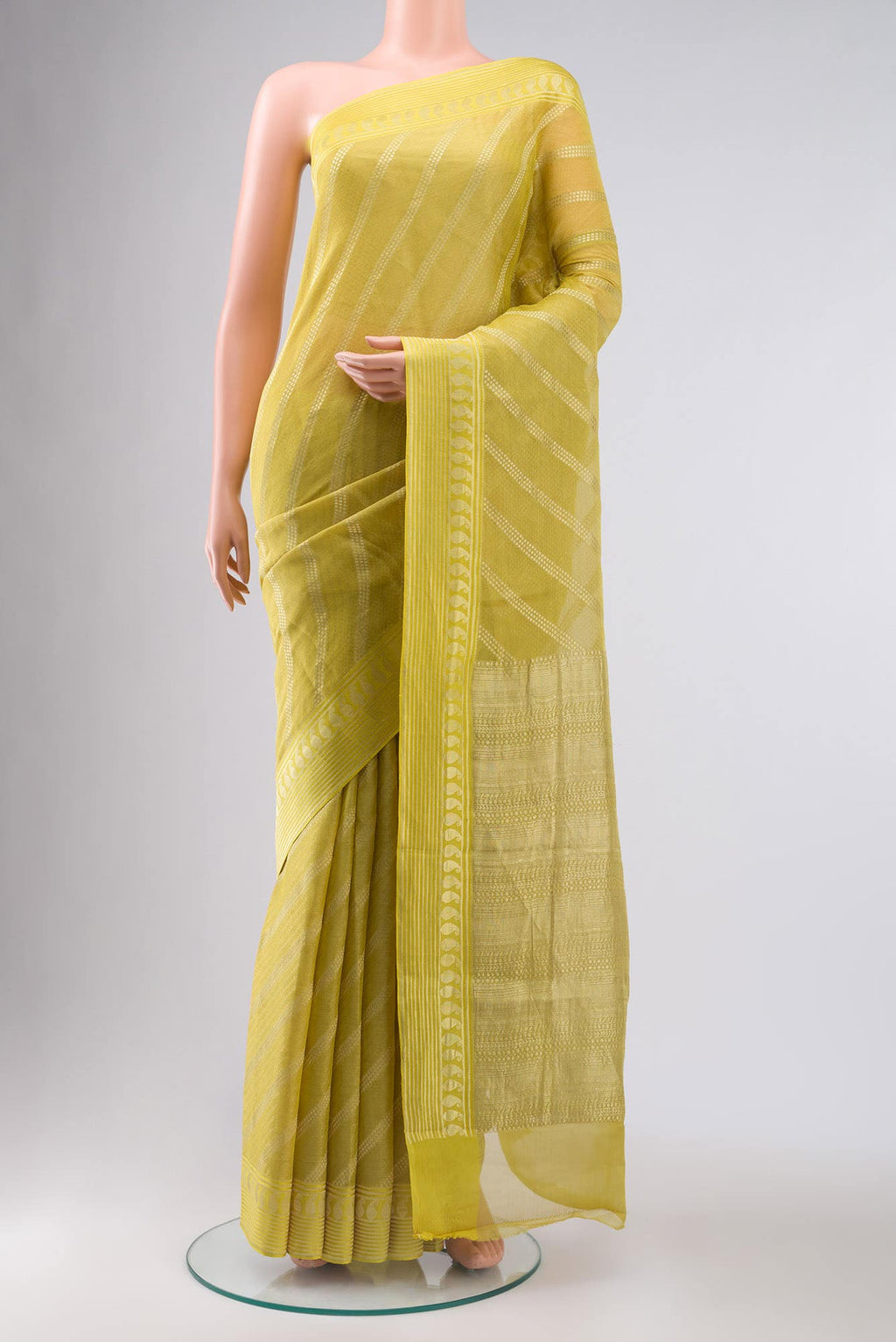 Yellow Mysore Georgette Saree