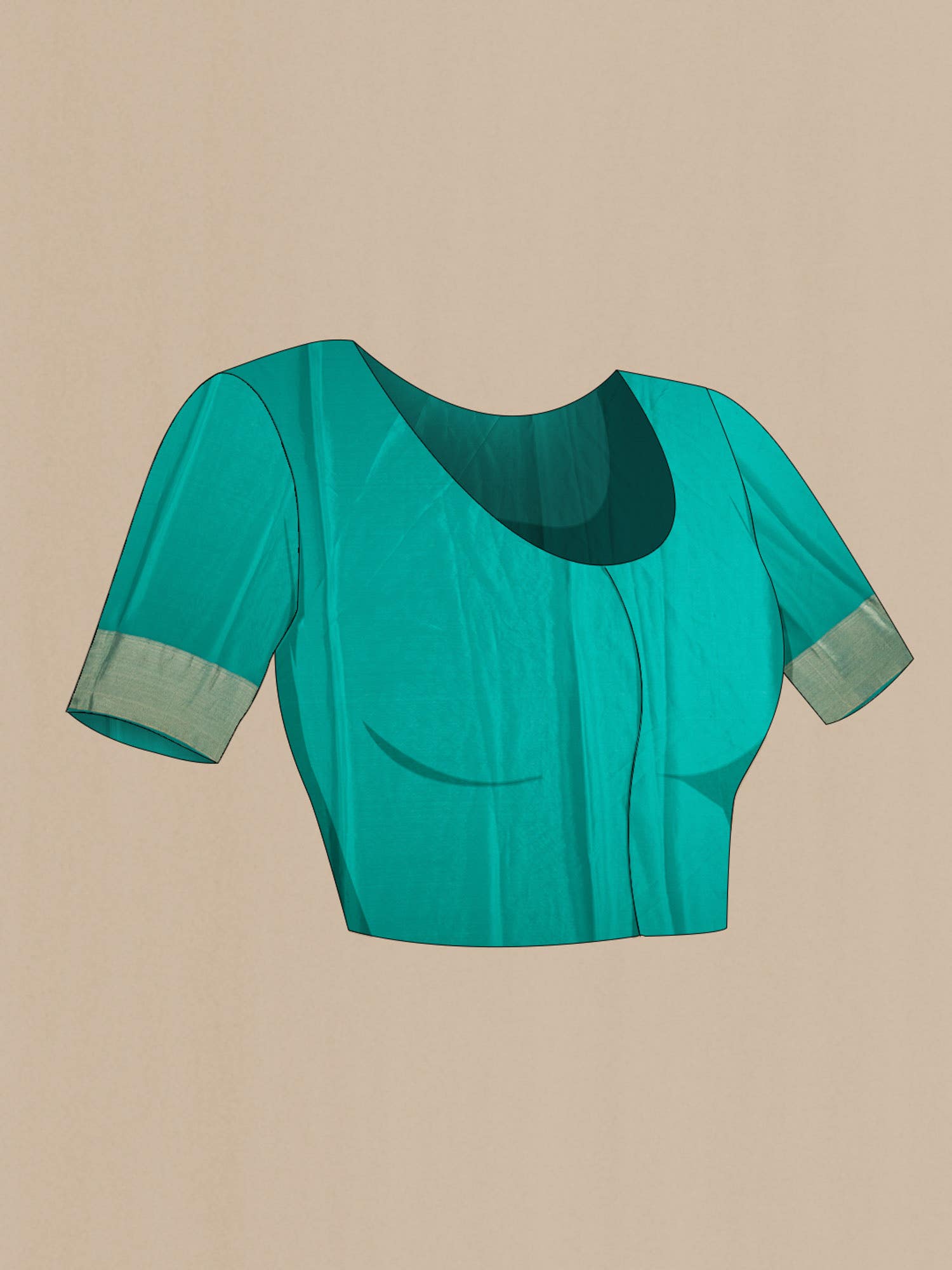 Turquoise Mysore Crepe Saree
