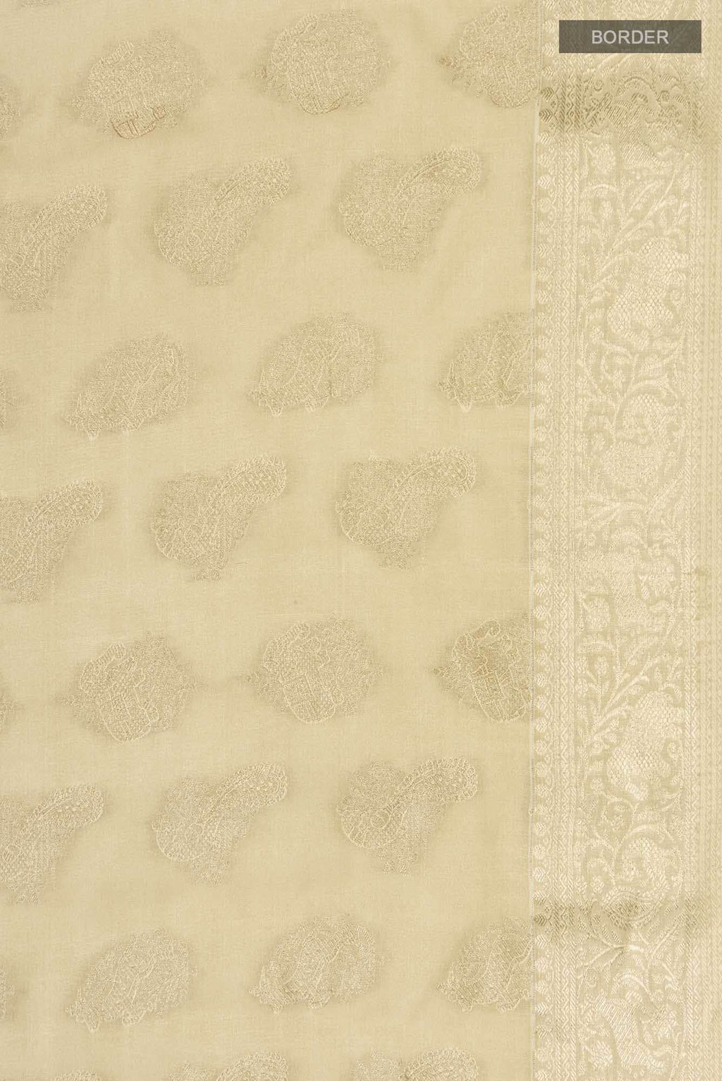 Beige Mysore Crepe Saree