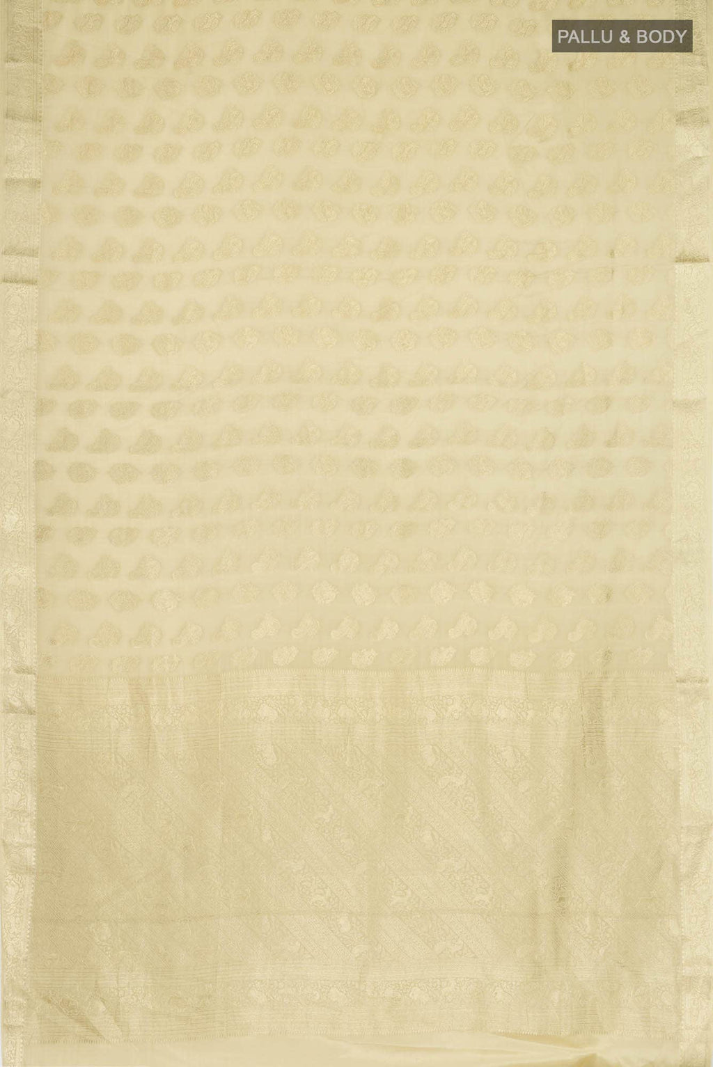 Beige Mysore Crepe Saree