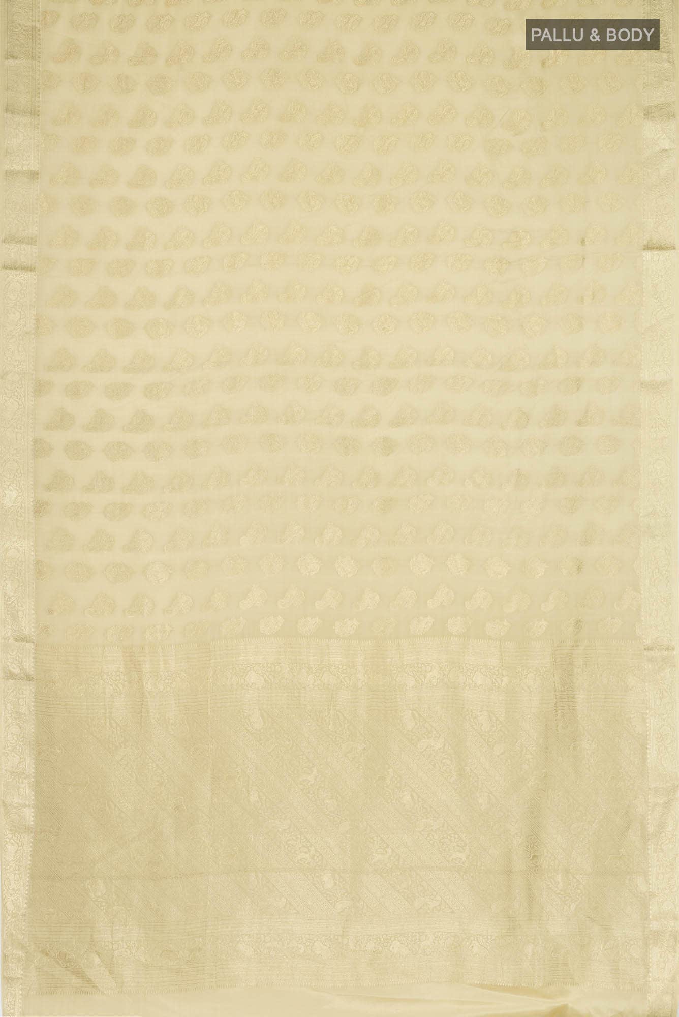 Beige Mysore Crepe Saree