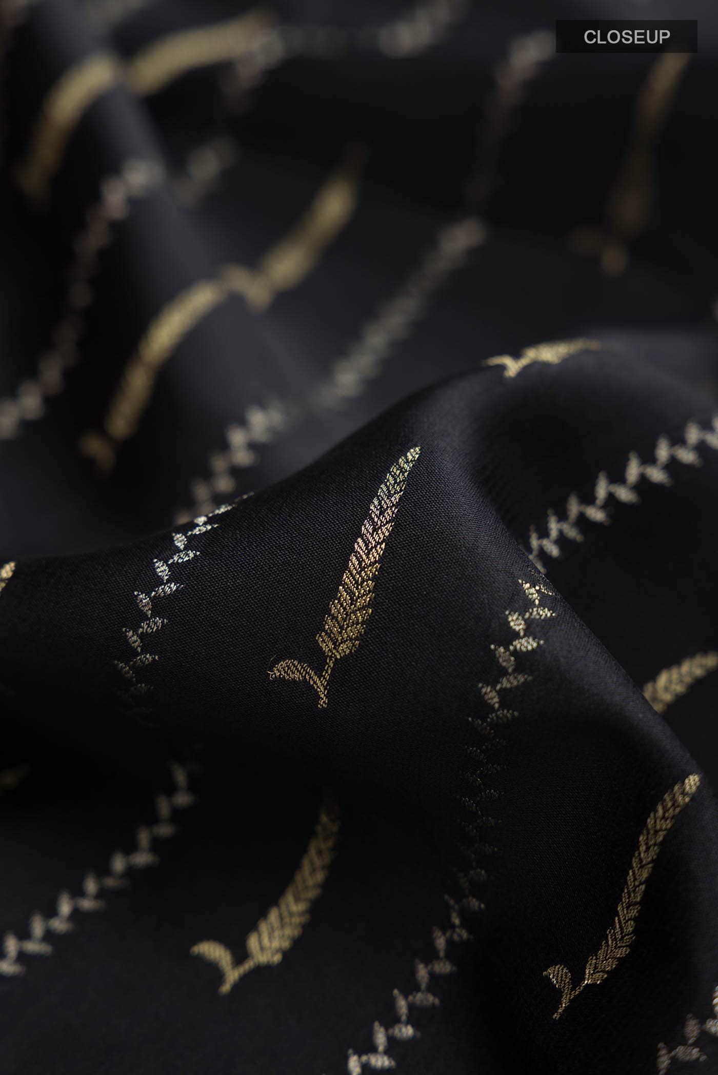Black Mysore Crepe Saree