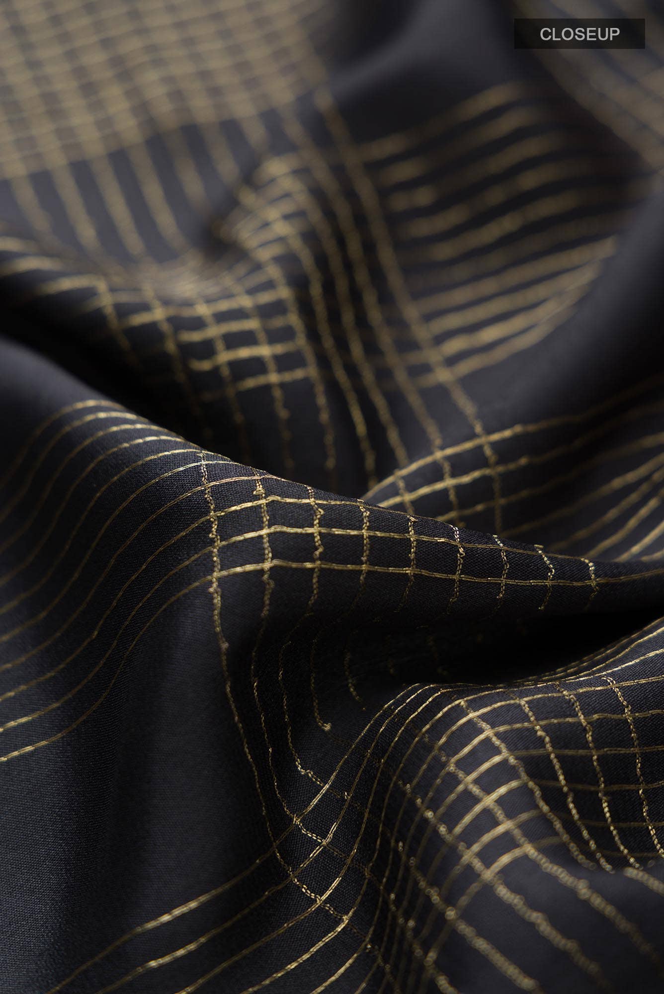 Black Mysore Crepe Saree