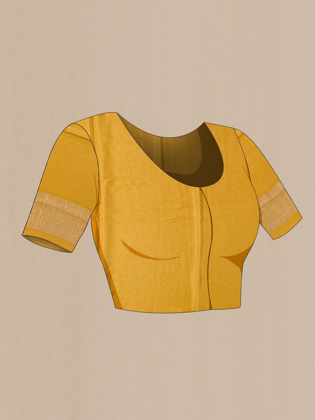 Mustard Mysore Crepe Saree