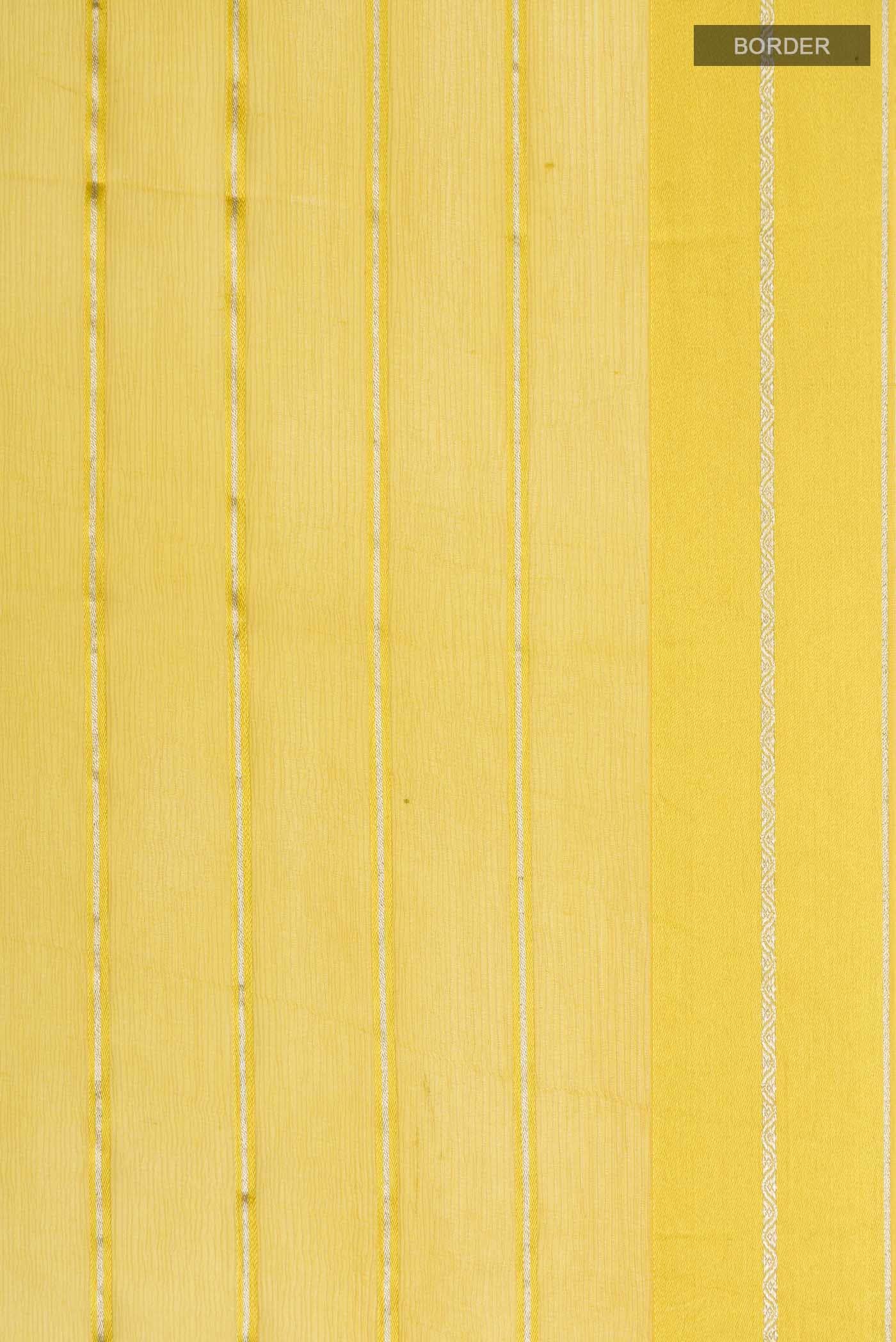 Yellow Mysore Chiffon Saree