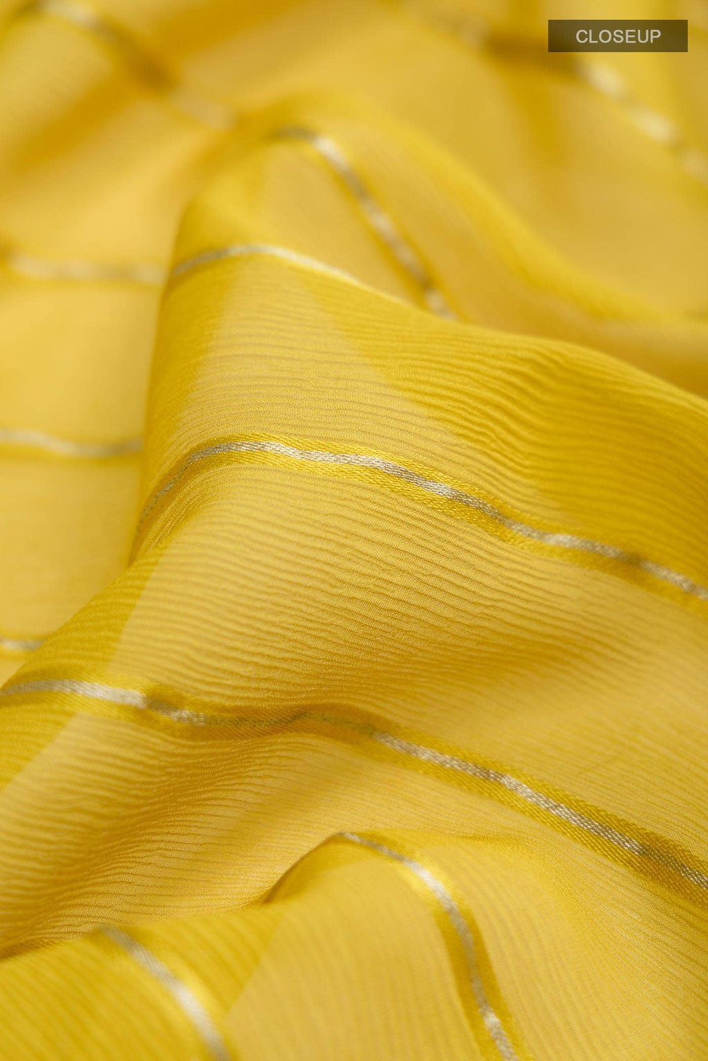 Yellow Mysore Chiffon Saree