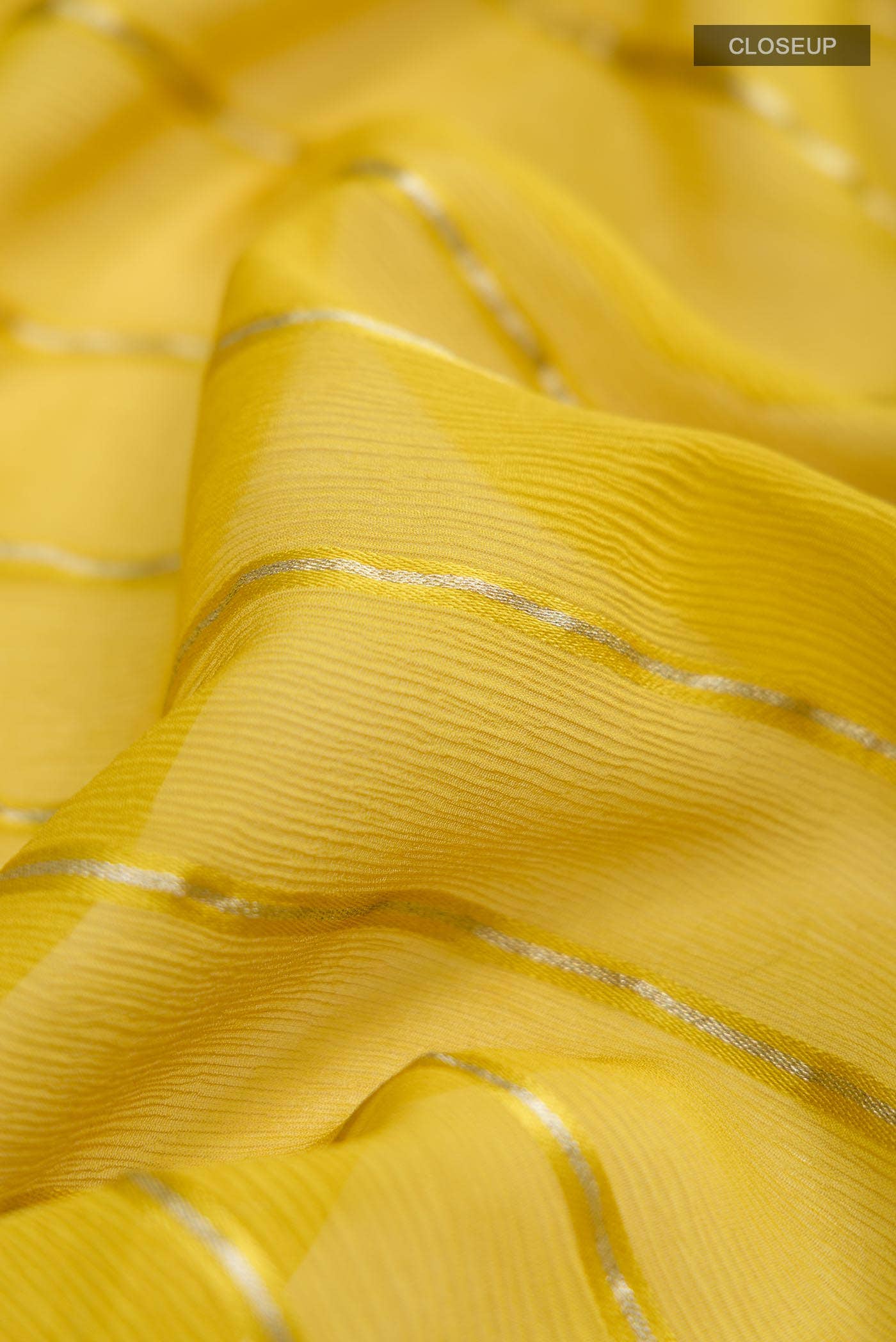 Yellow Mysore Chiffon Saree