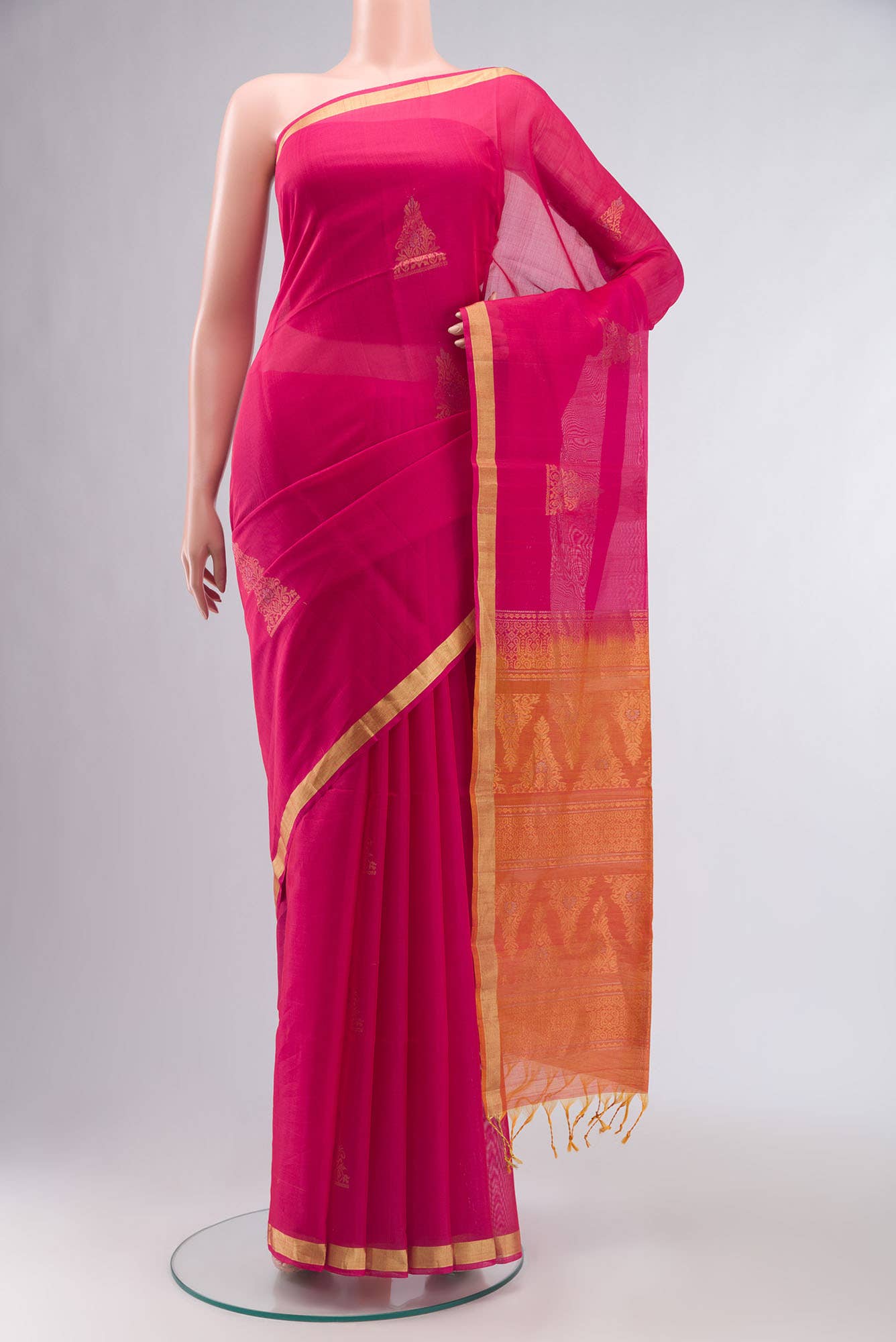 Pink Silk Cotton Saree