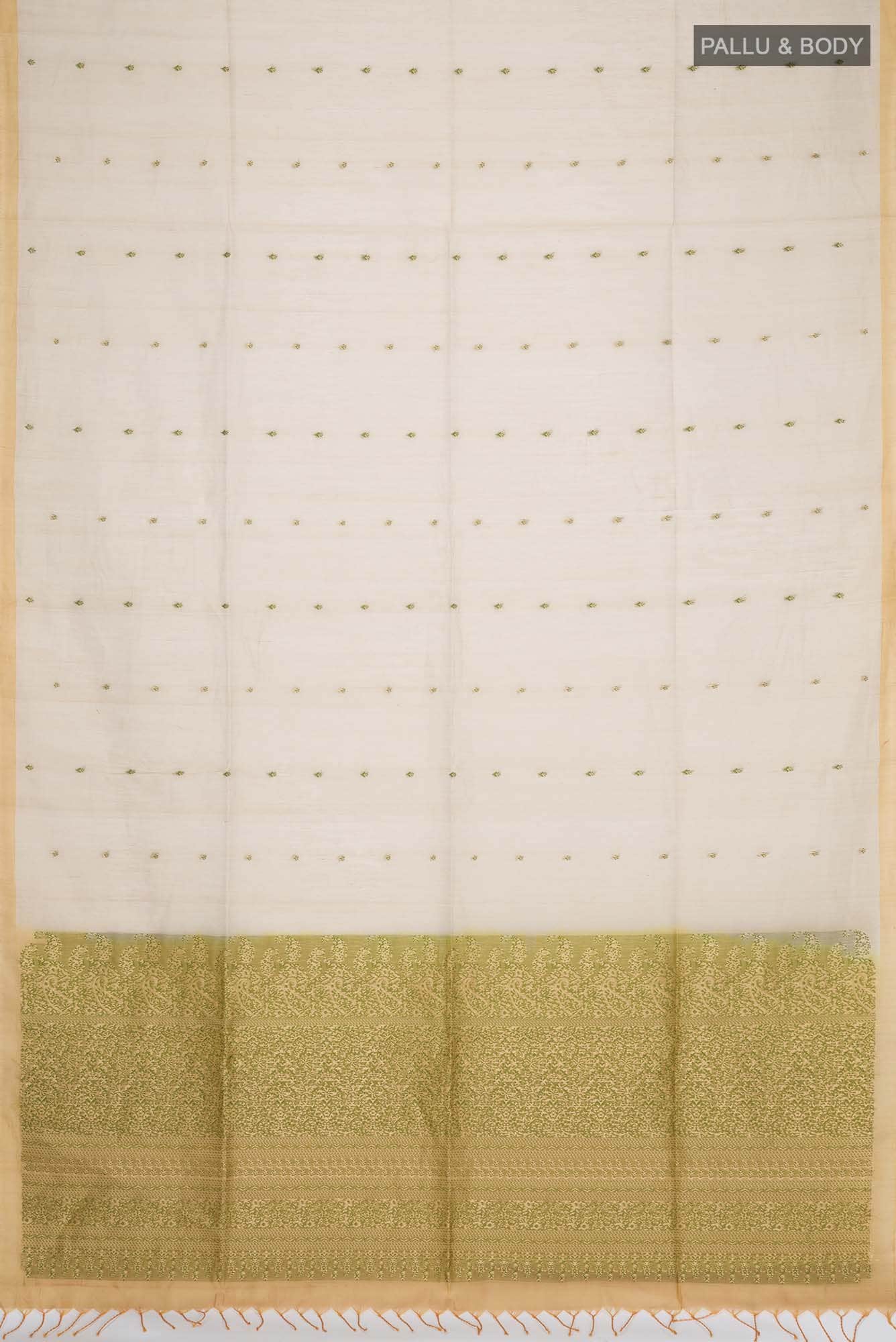Beige Silk Cotton Saree