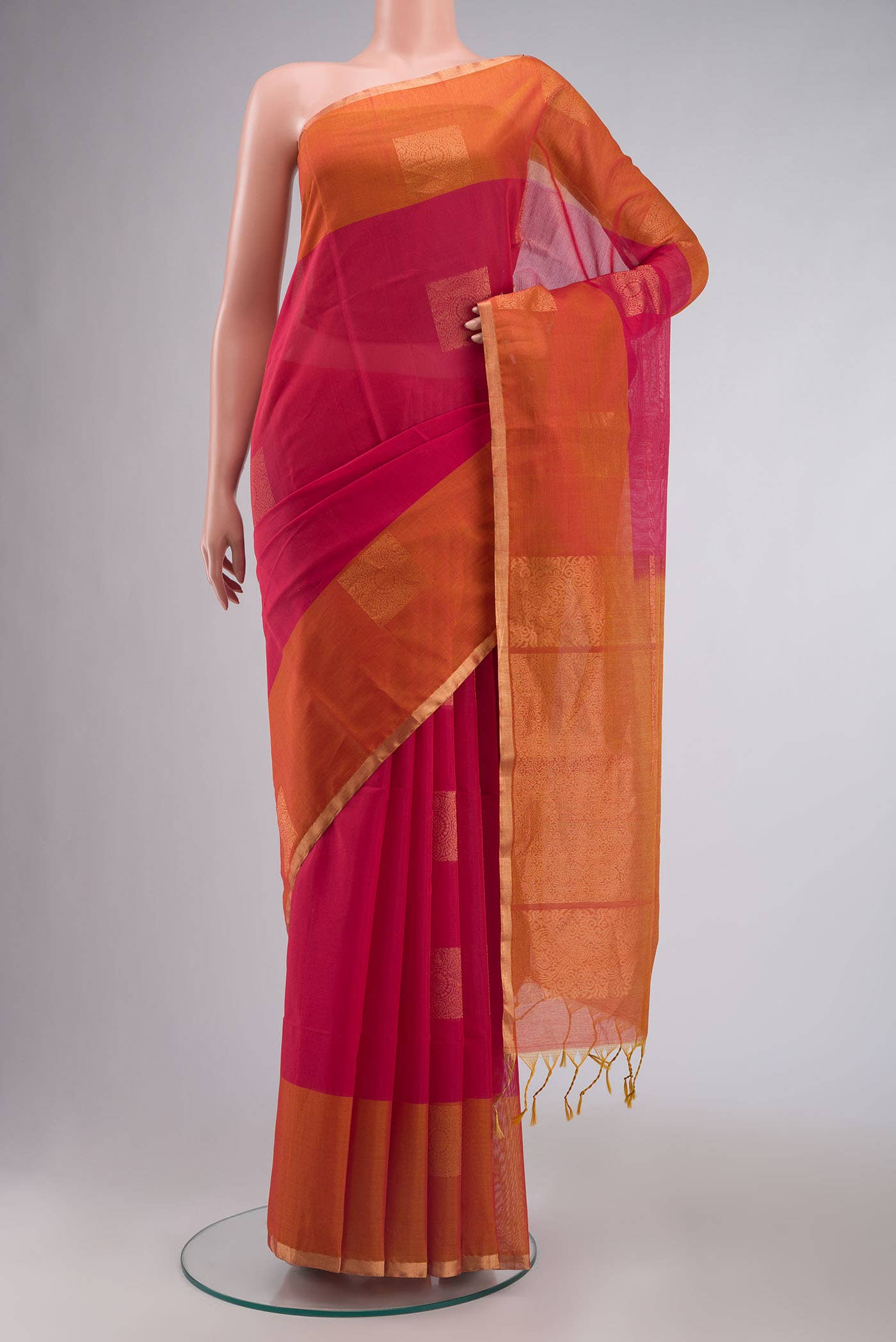 Pink Silk Cotton Saree