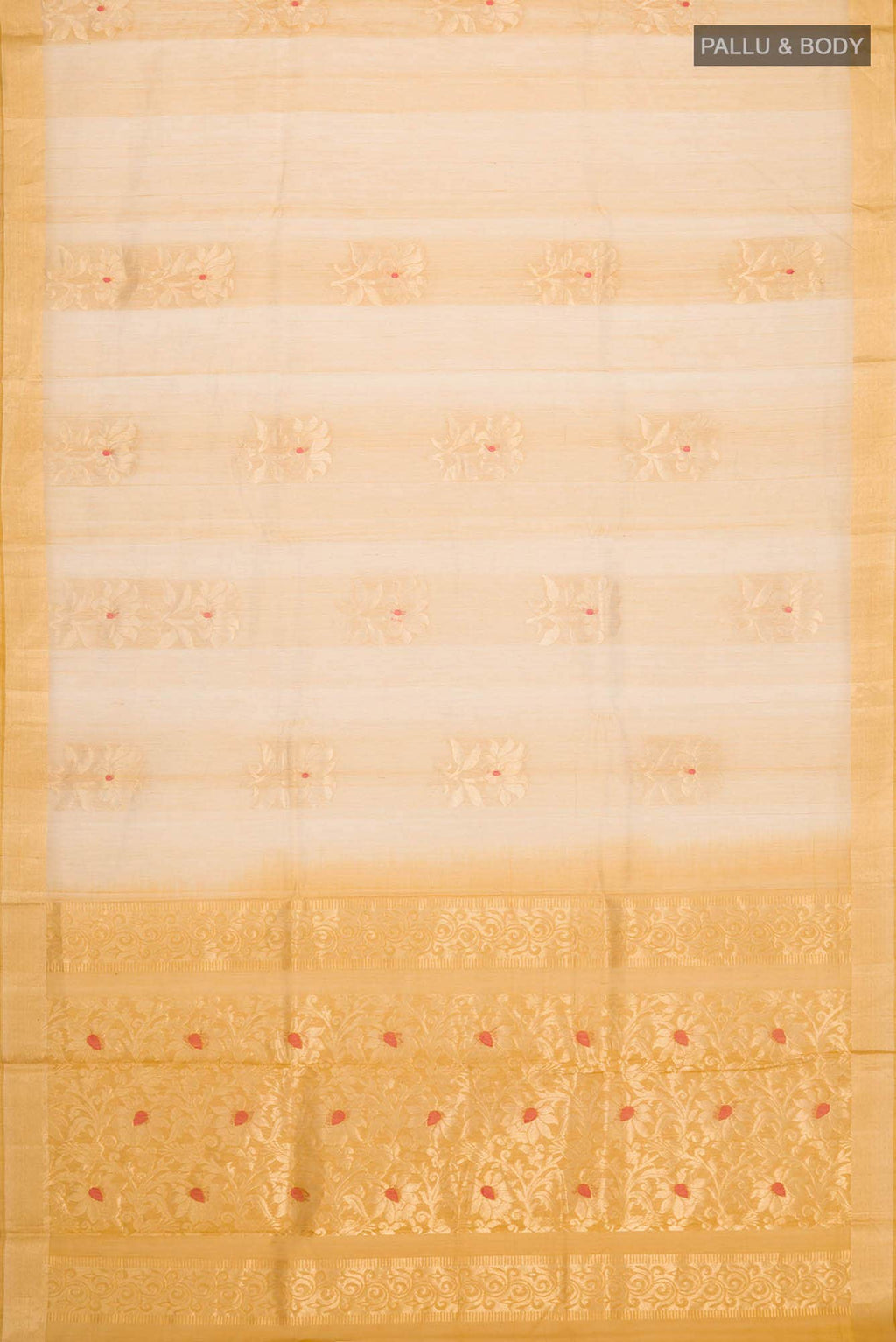 Beige Silk Cotton Saree