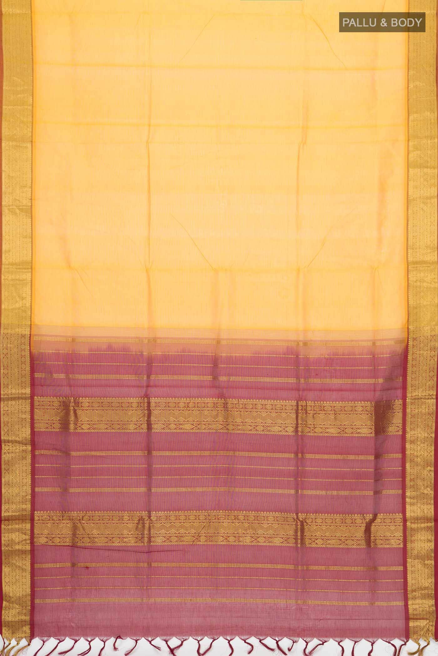 Yellow Silk Cotton Saree