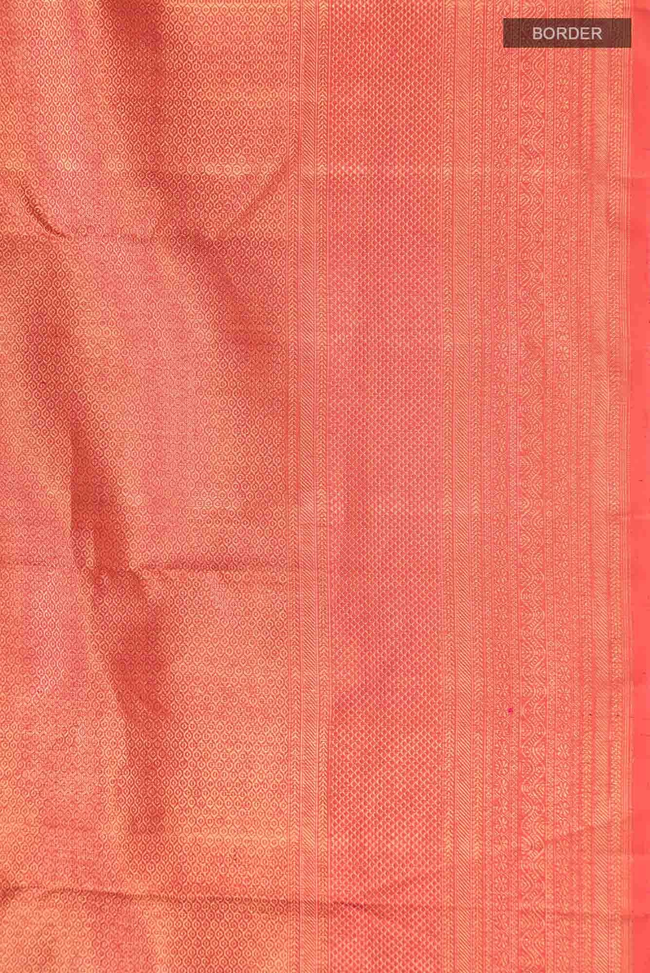 Orange with Pink Dual Tone Kanchipuram Silk Saree