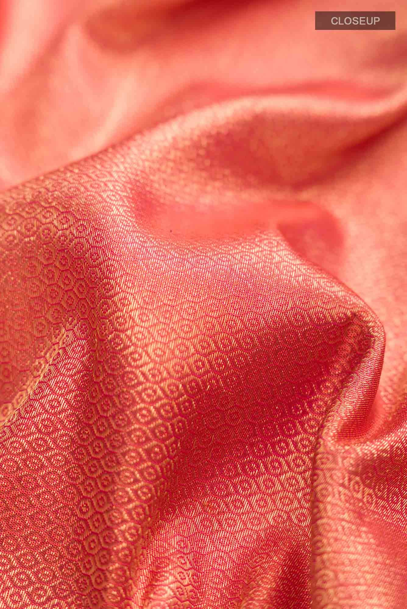 Orange with Pink Dual Tone Kanchipuram Silk Saree