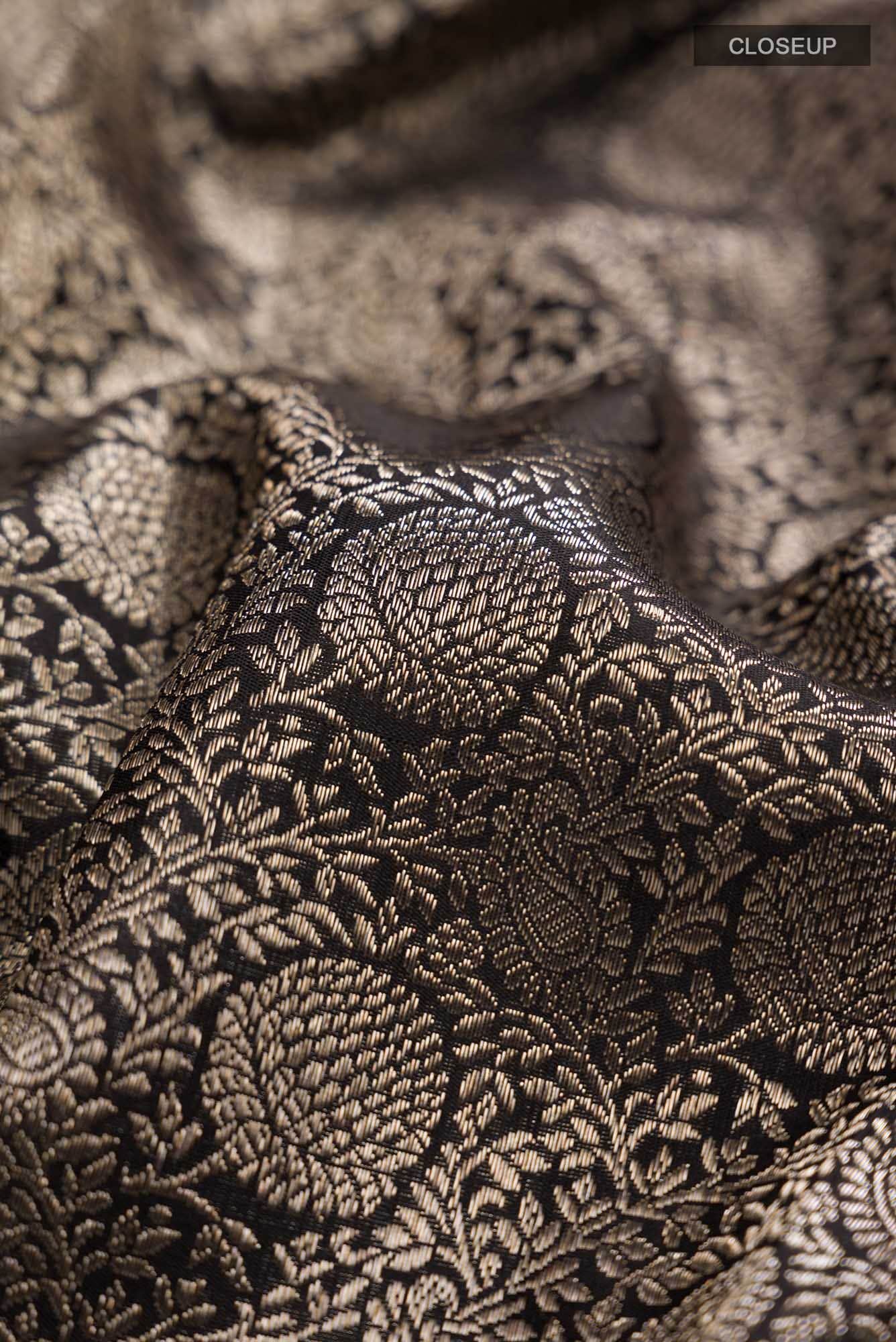 Black Kanchipuram Silk Saree