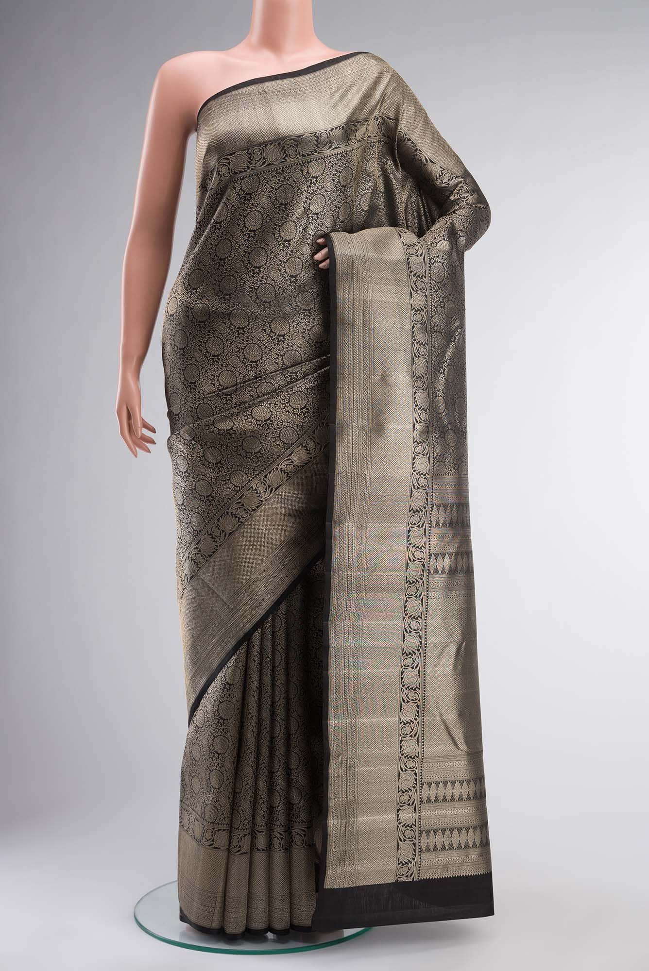 Black Kanchipuram Silk Saree