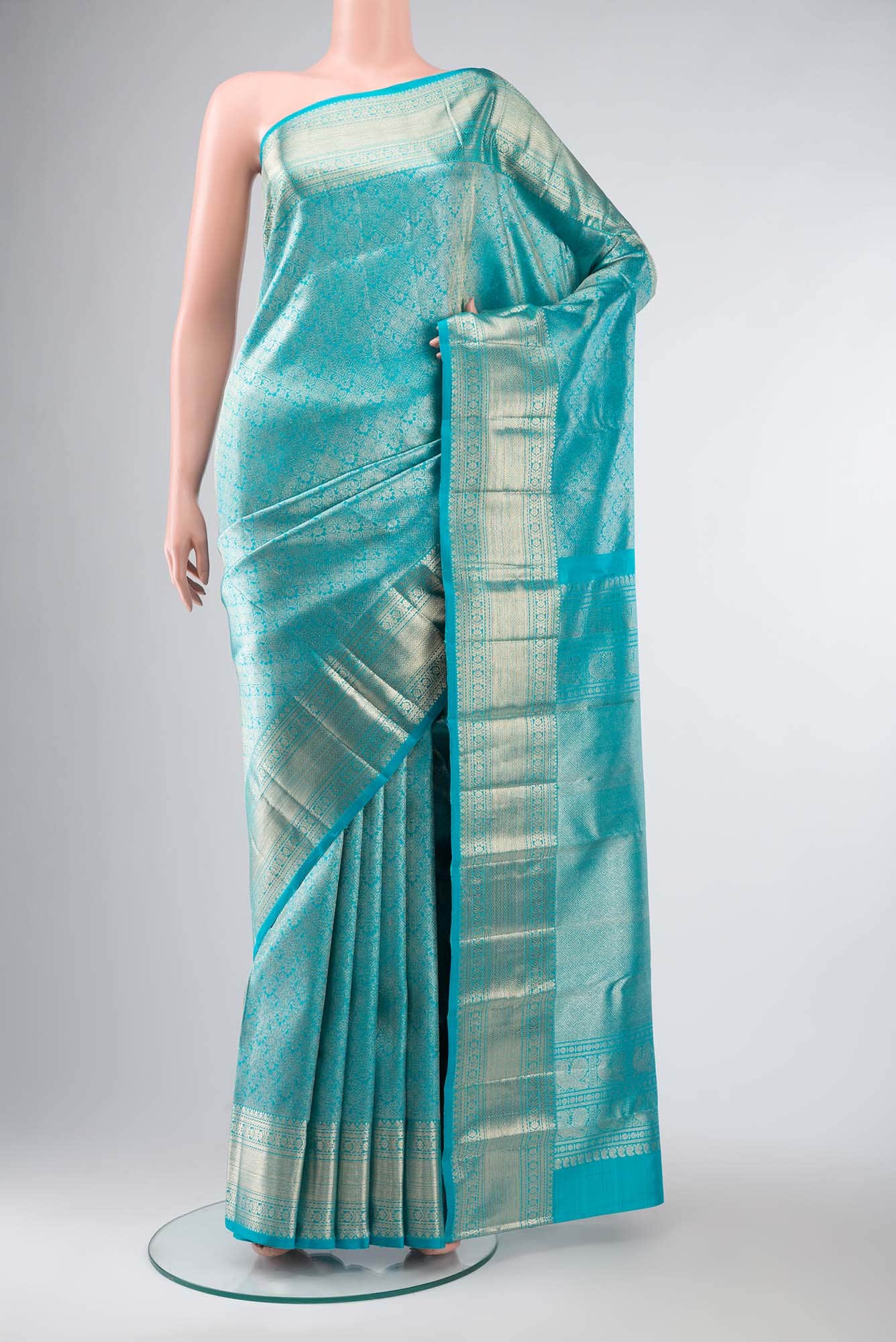 Blue Kanchipuram Silk Saree