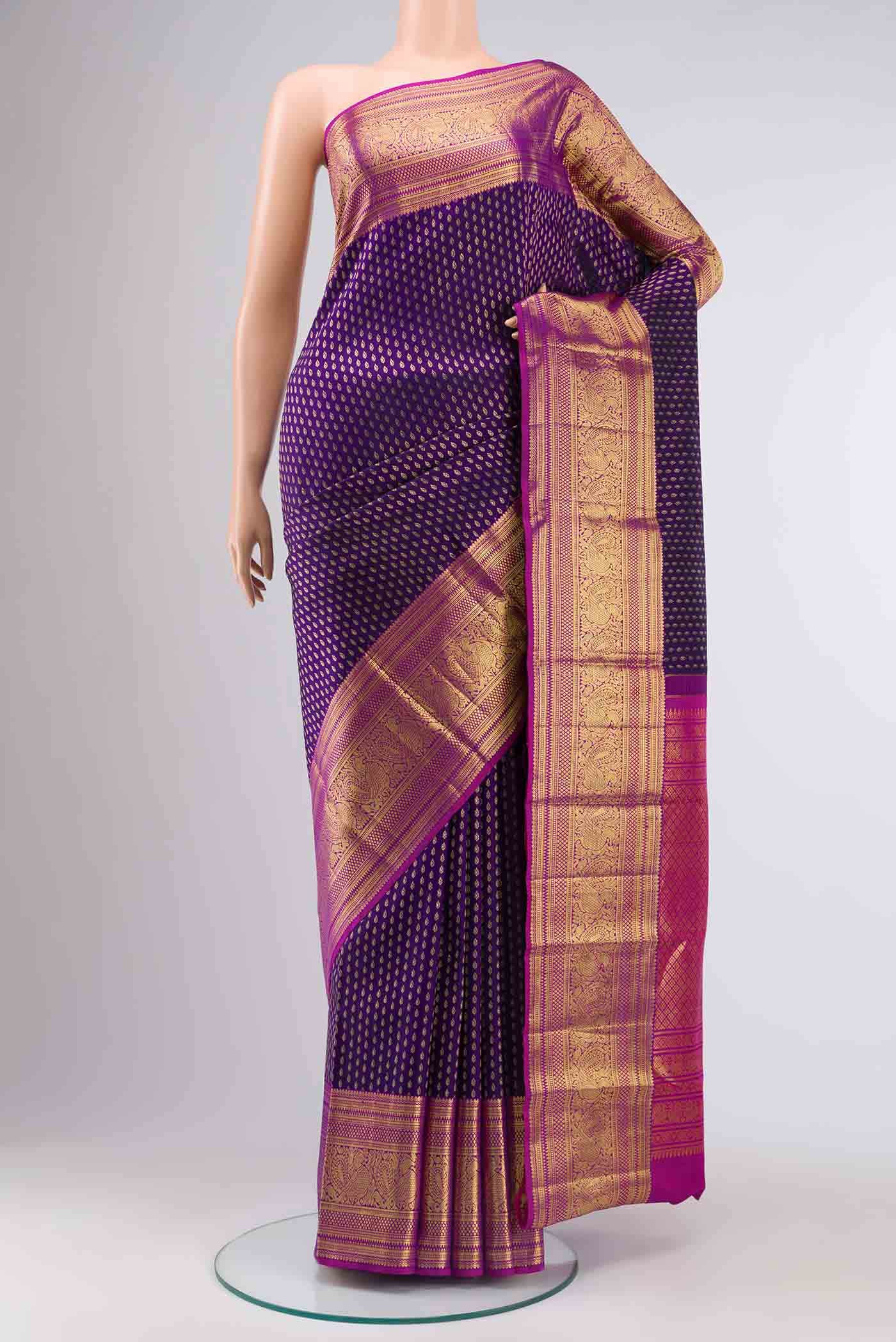 Navy Blue Kanchipuram Silk Saree