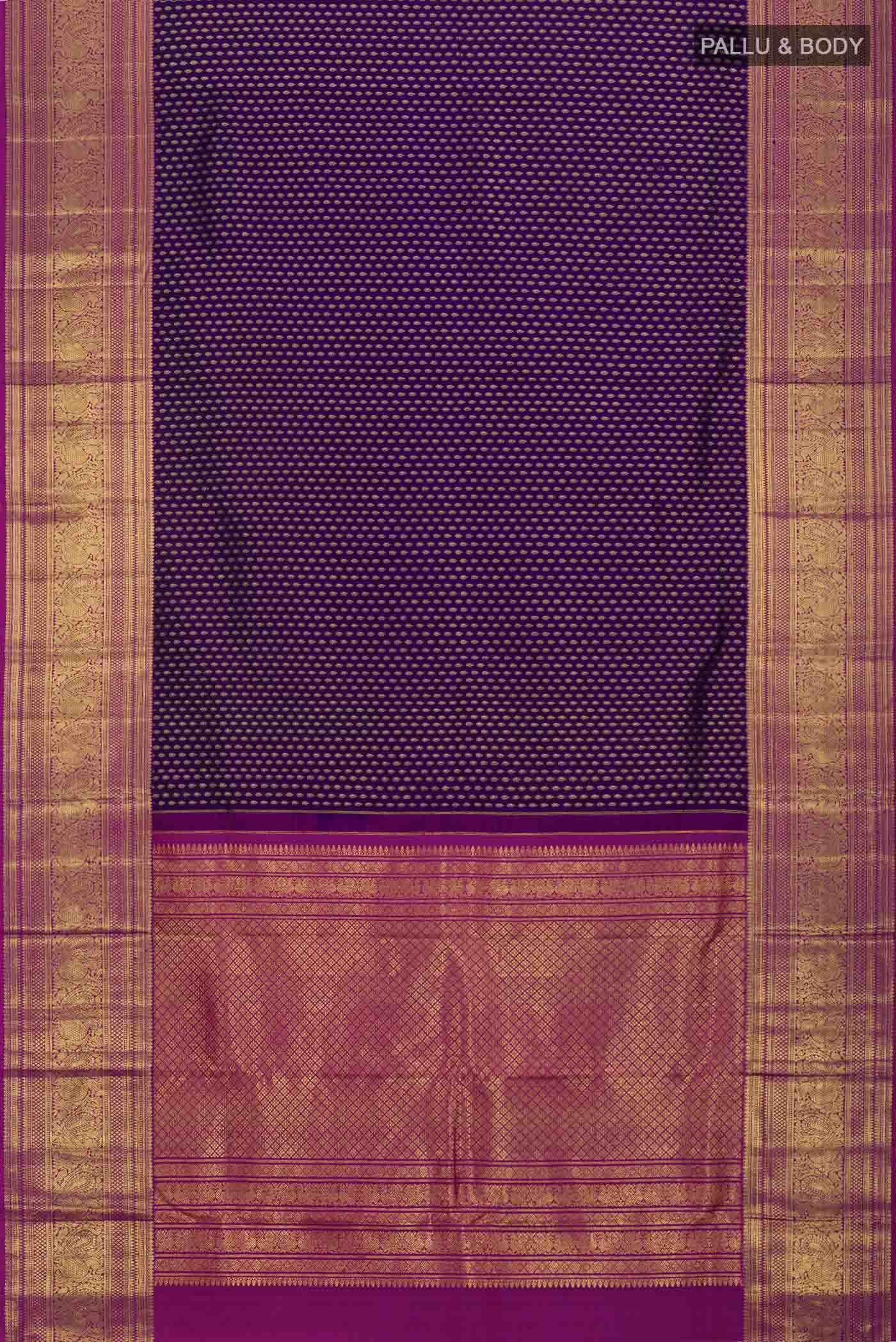 Navy Blue Kanchipuram Silk Saree