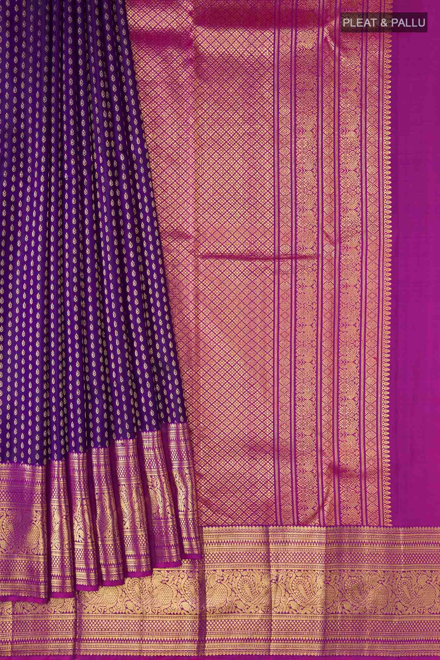 Navy Blue Kanchipuram Silk Saree