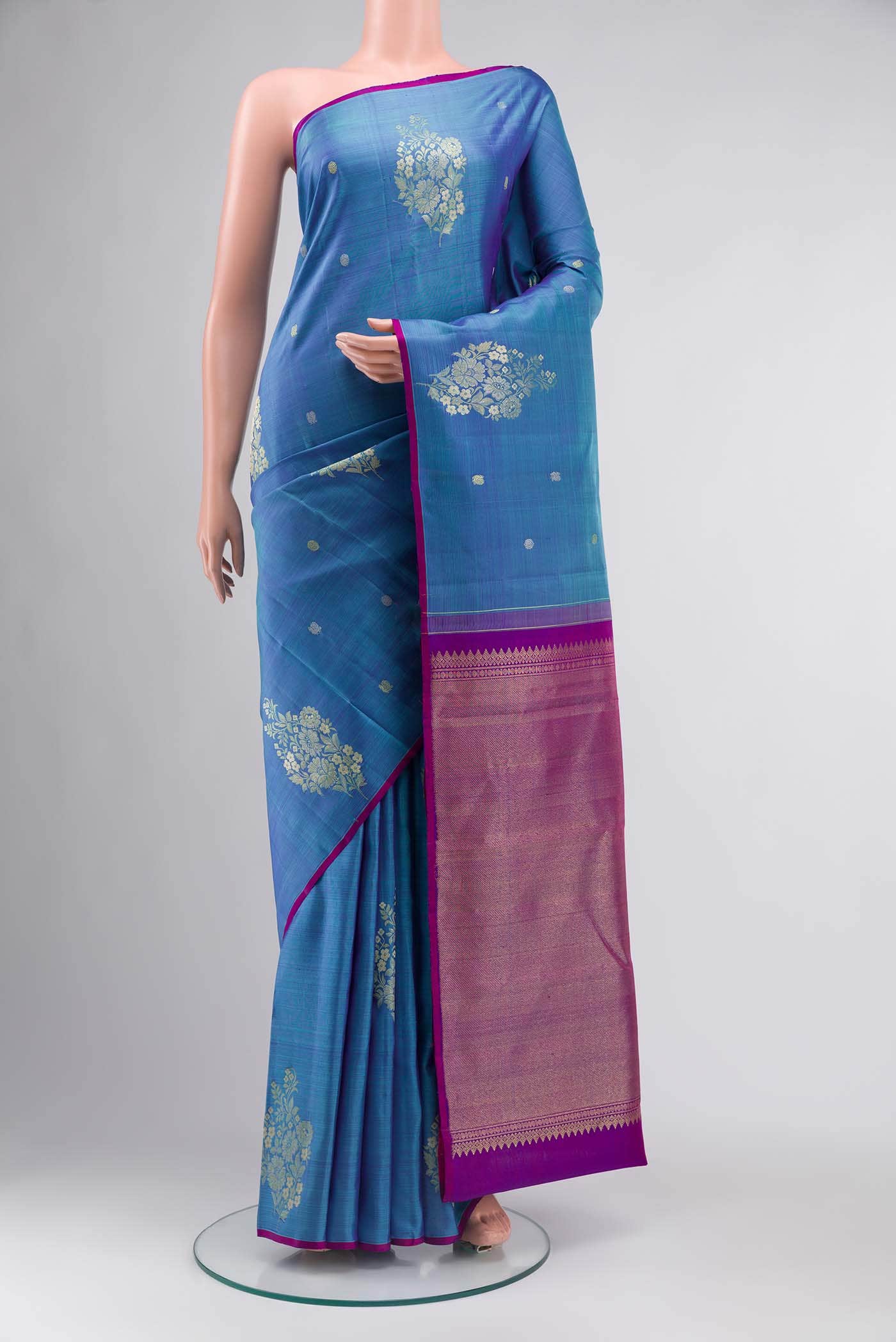 Blue Kanchipuram Silk Saree