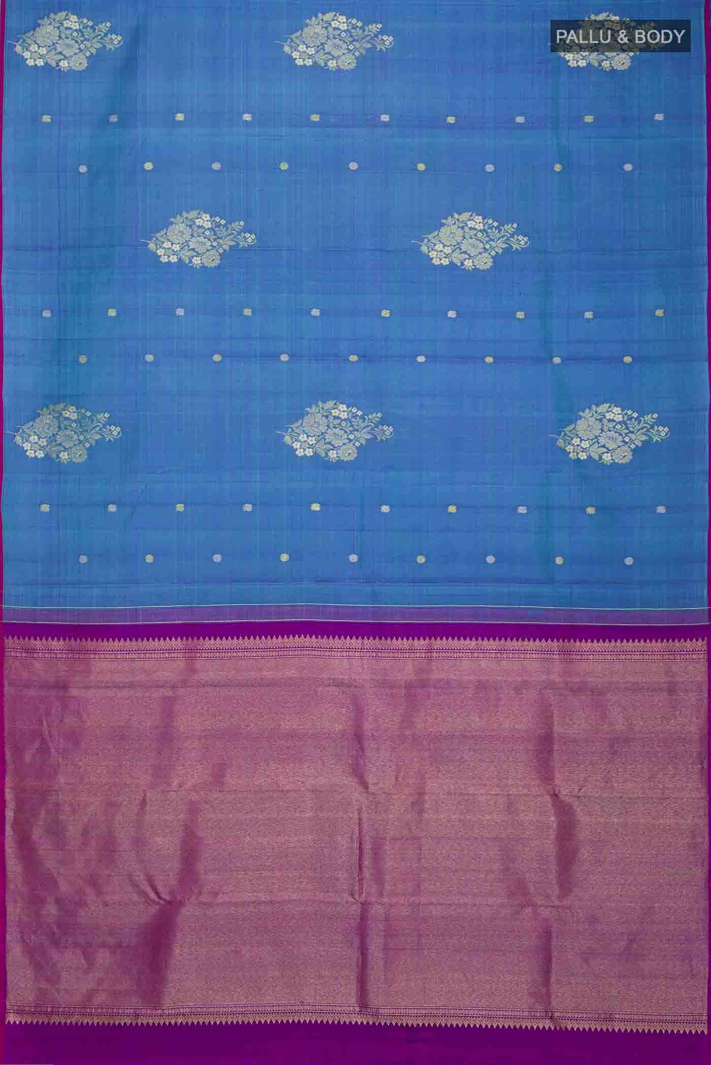 Blue Kanchipuram Silk Saree