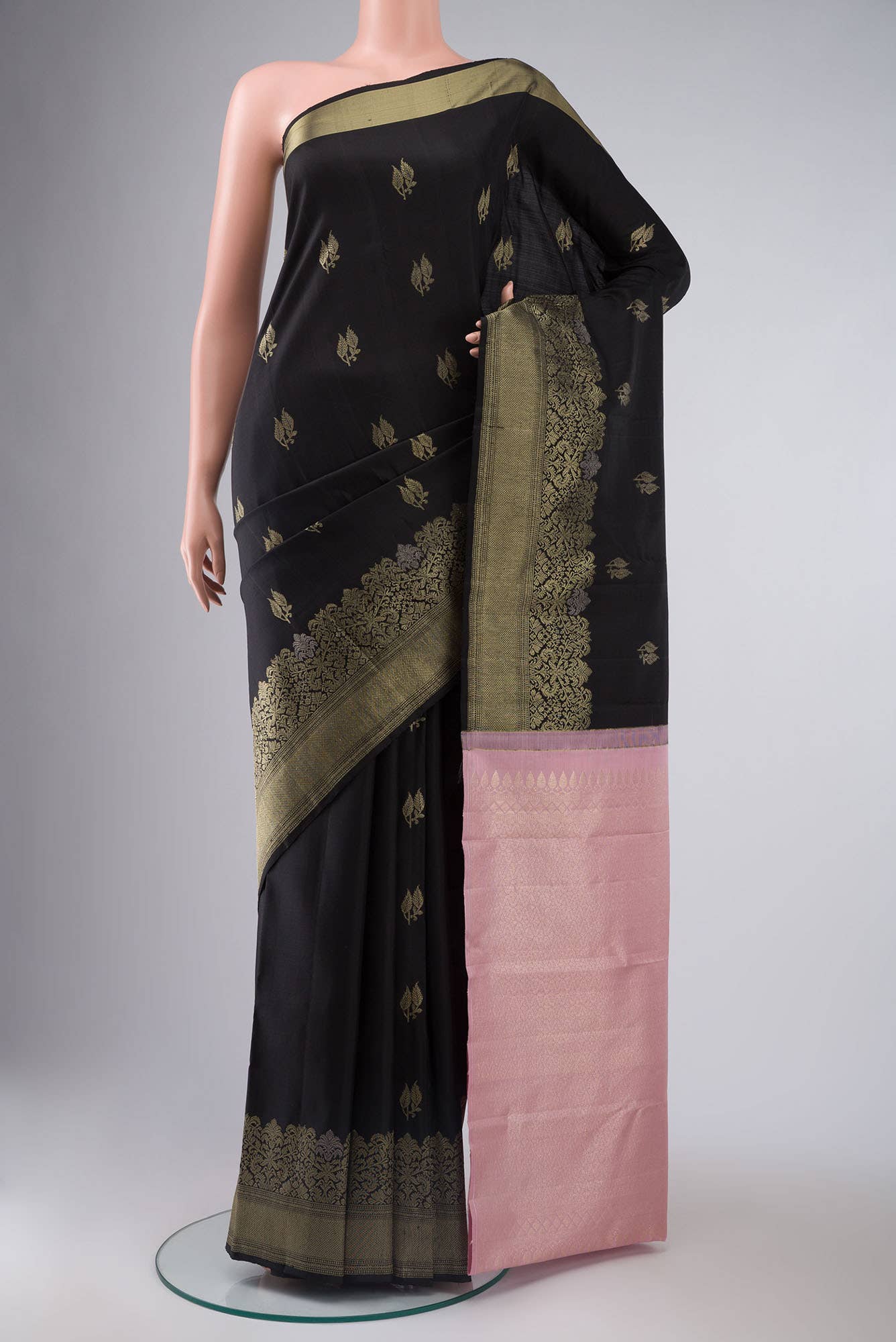 Black Kanchipuram Silk Saree