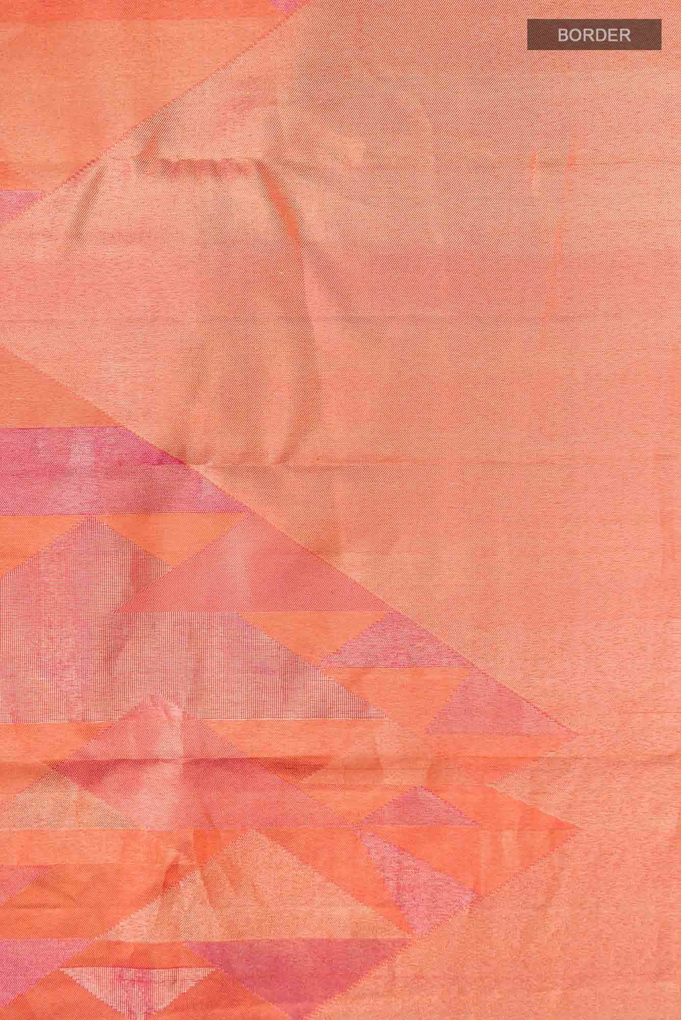 Orange with Gold Dual Tone Kanchipuram Tissue Silk Saree