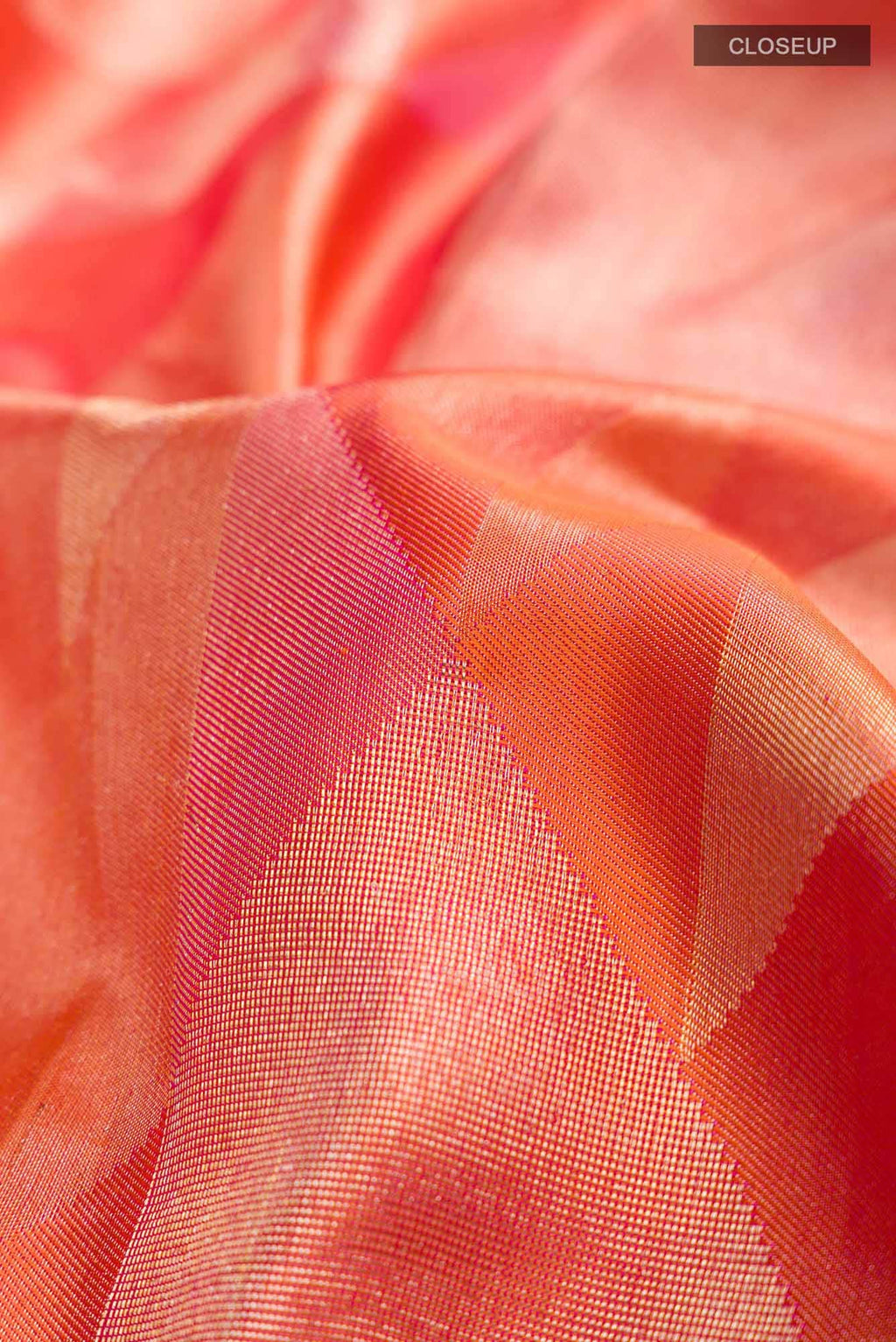 Orange with Gold Dual Tone Kanchipuram Tissue Silk Saree