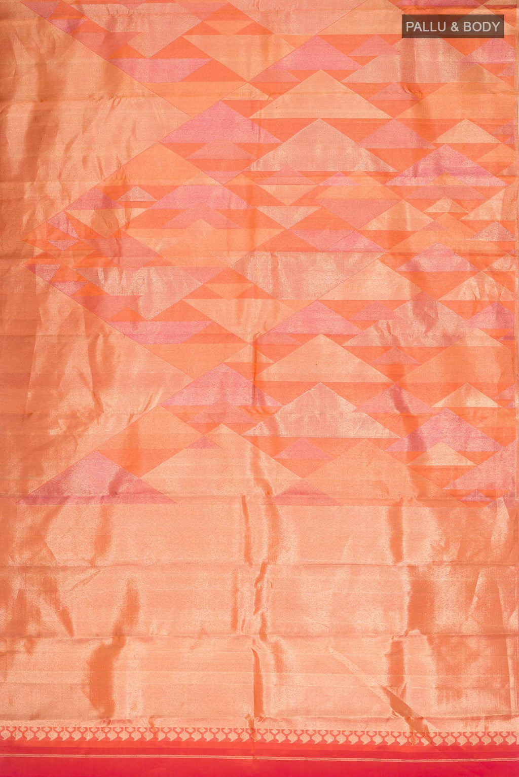 Orange with Gold Dual Tone Kanchipuram Tissue Silk Saree