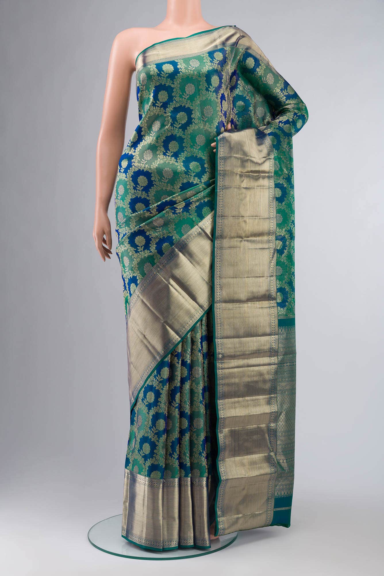 Blue Kanchipuram Silk Saree