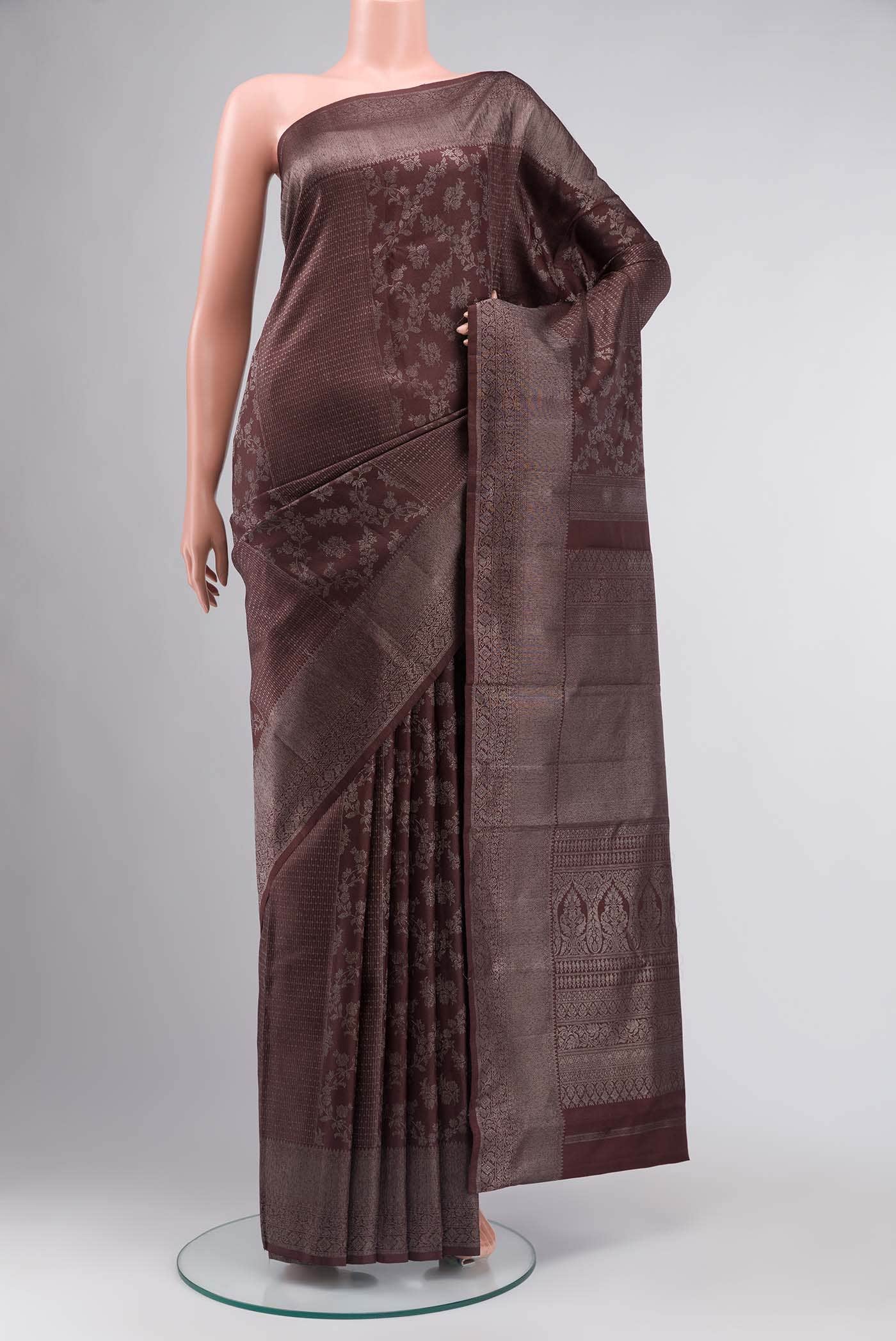 Coffee Brown Kanchipuram Silk Saree