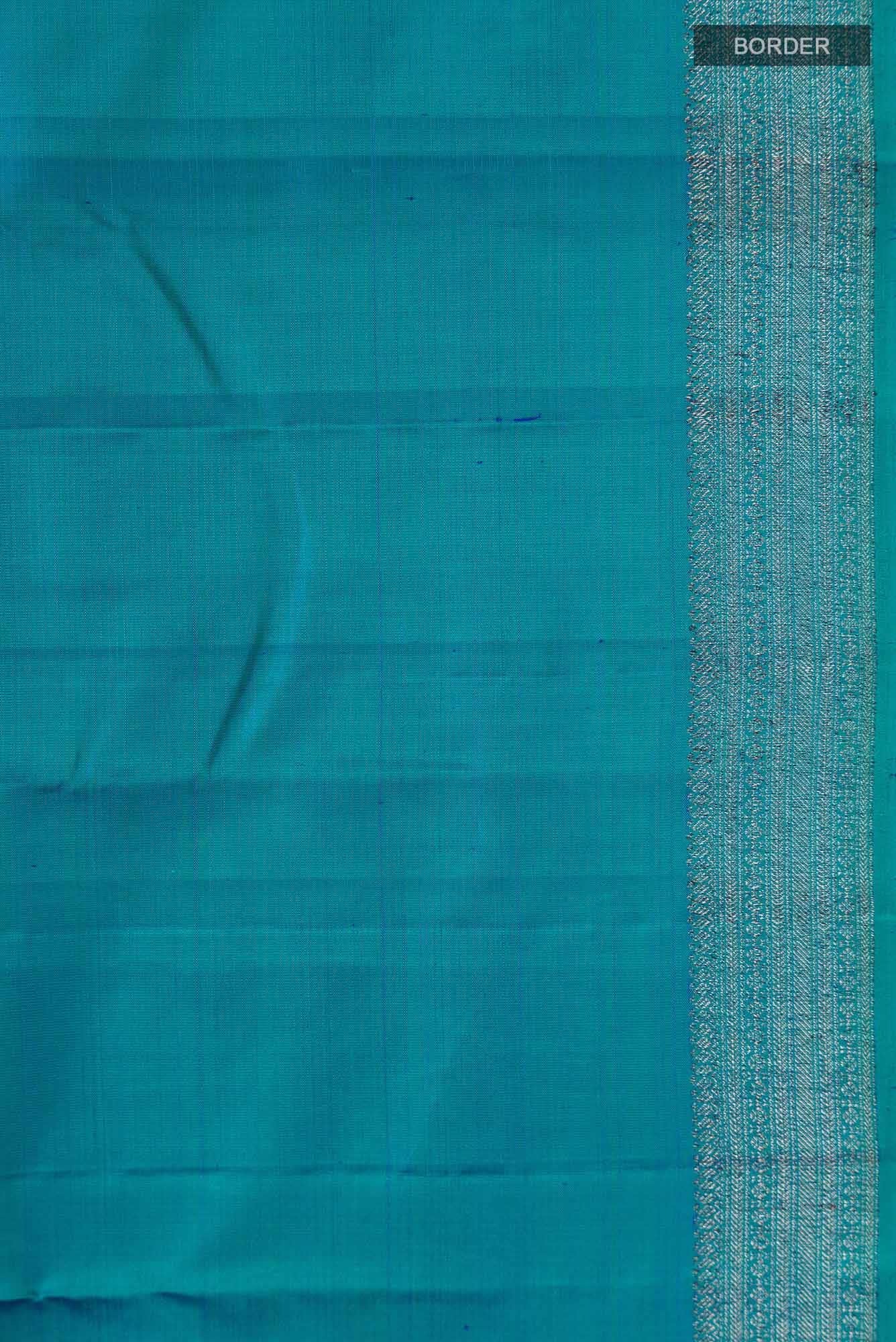 Blue with Green Dual Tone Kanchipuram Silk Saree