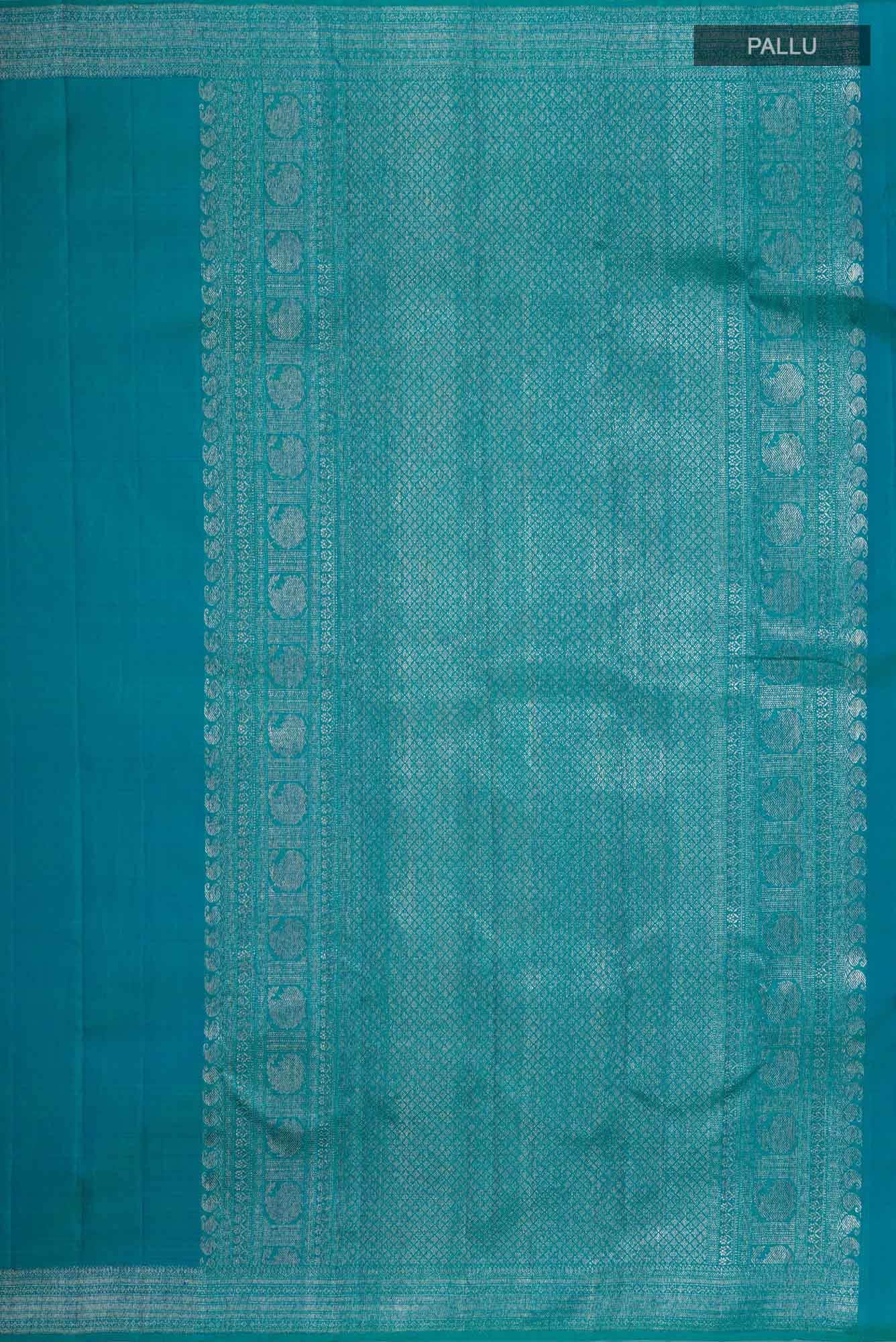 Blue with Green Dual Tone Kanchipuram Silk Saree