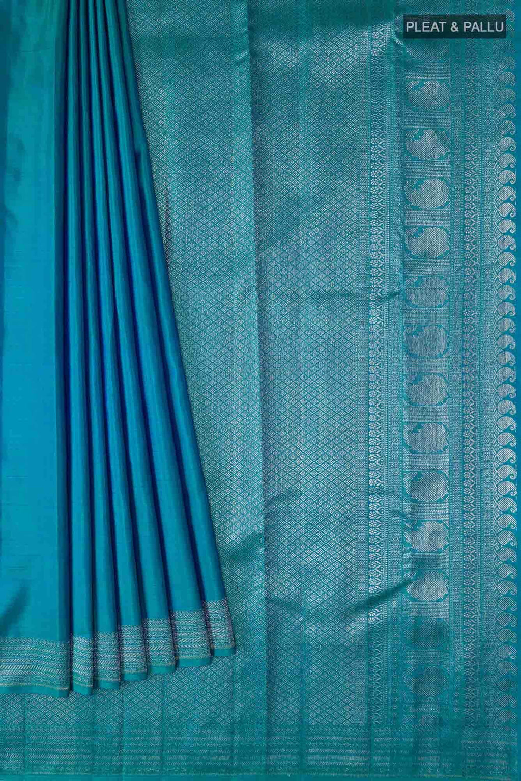 Blue with Green Dual Tone Kanchipuram Silk Saree