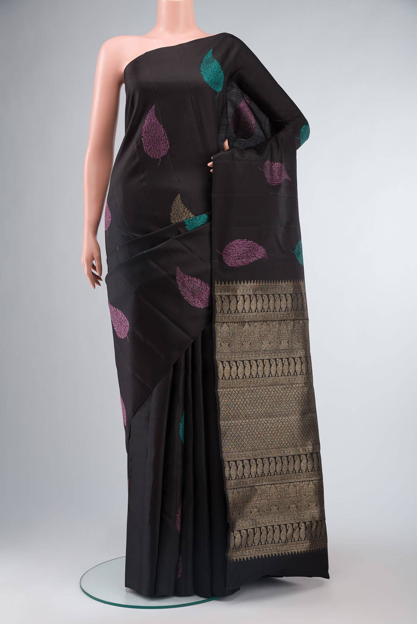 Black Kanchipuram Silk Saree
