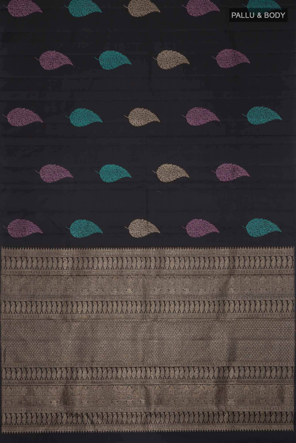 Black Kanchipuram Silk Saree