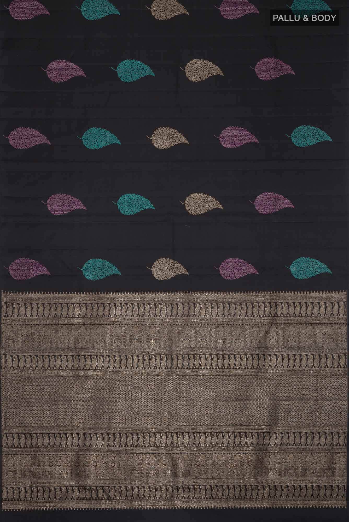 Black Kanchipuram Silk Saree