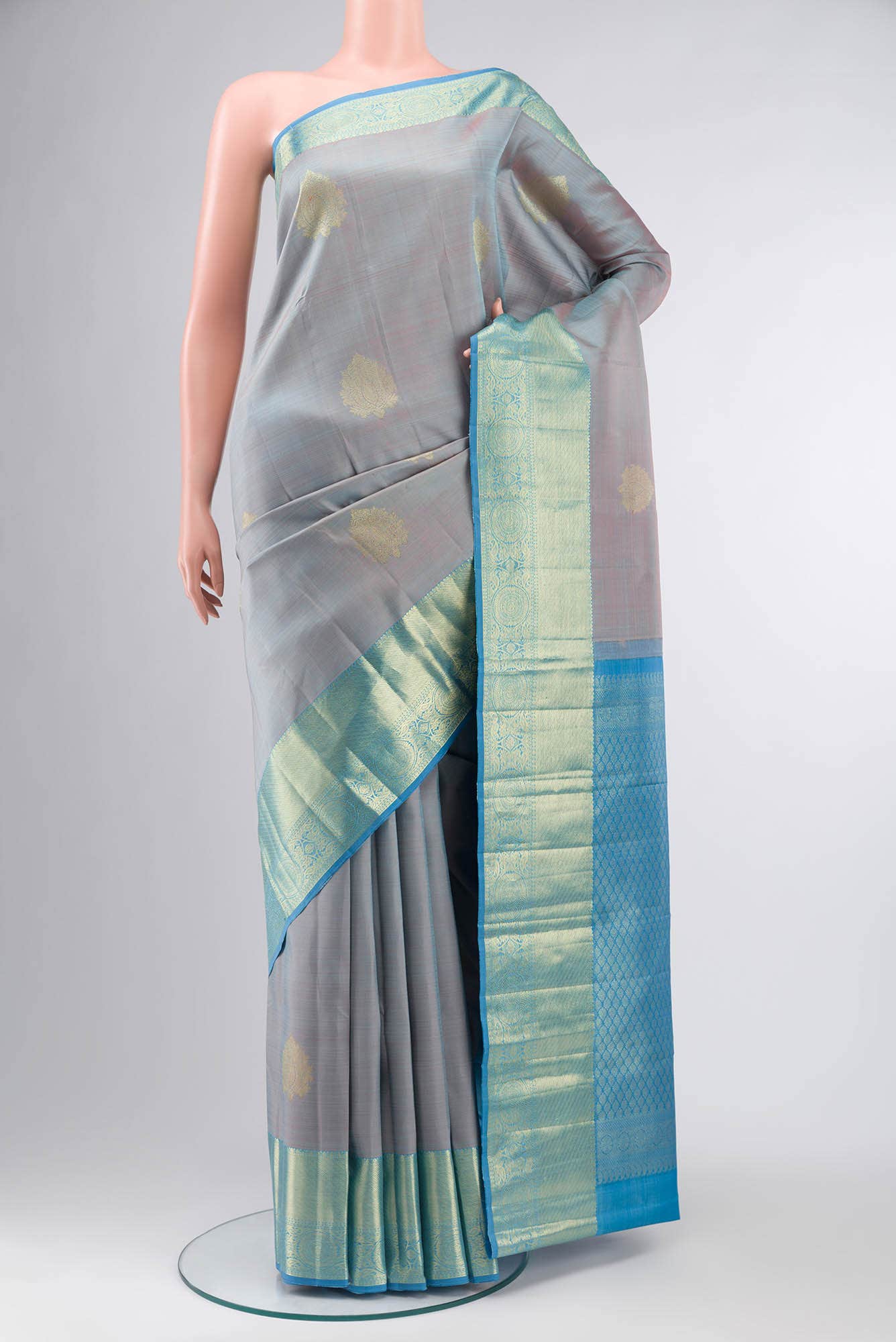 Blue Kanchipuram Silk Saree