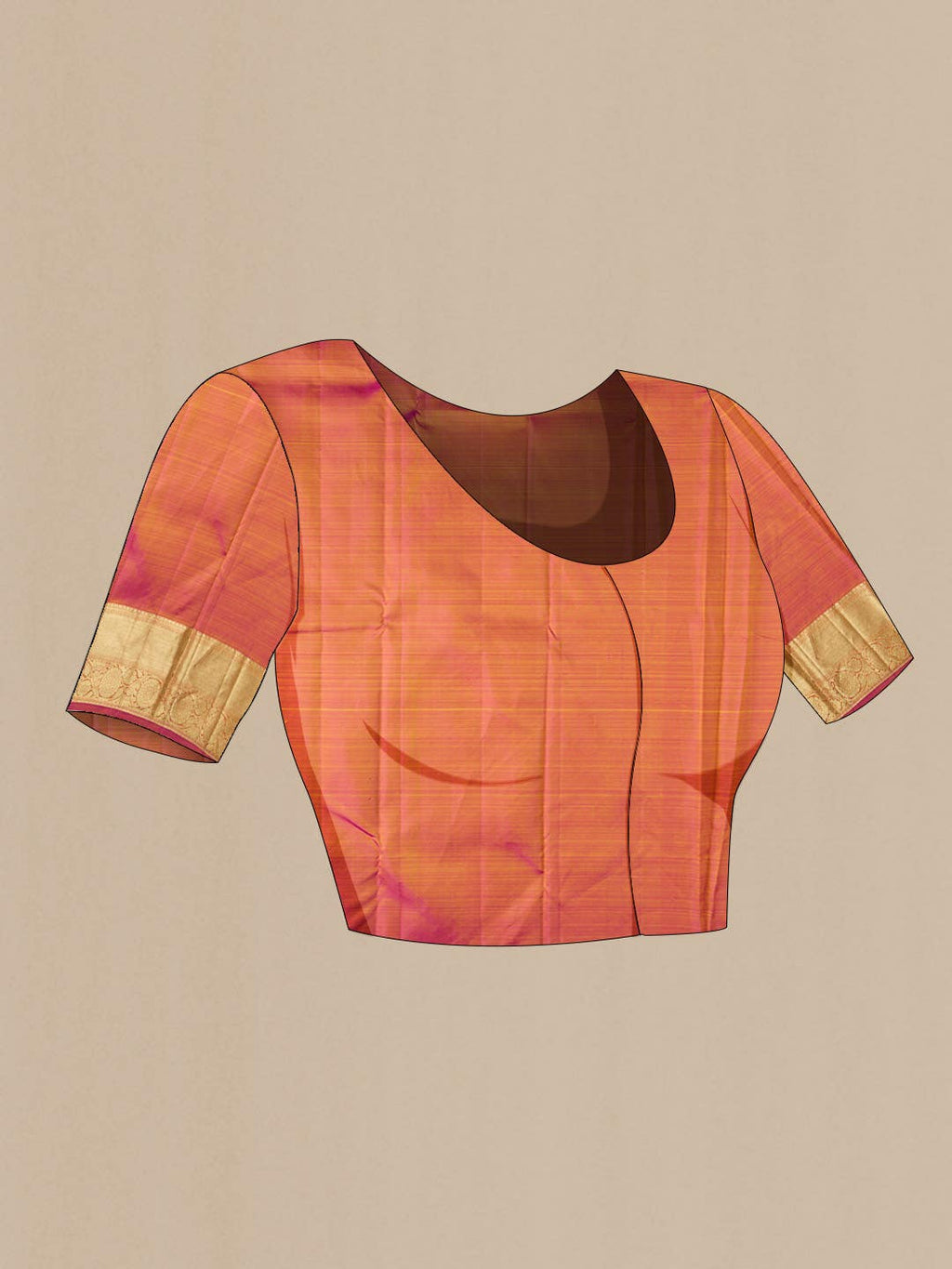 Beige Kanchipuram Silk Saree