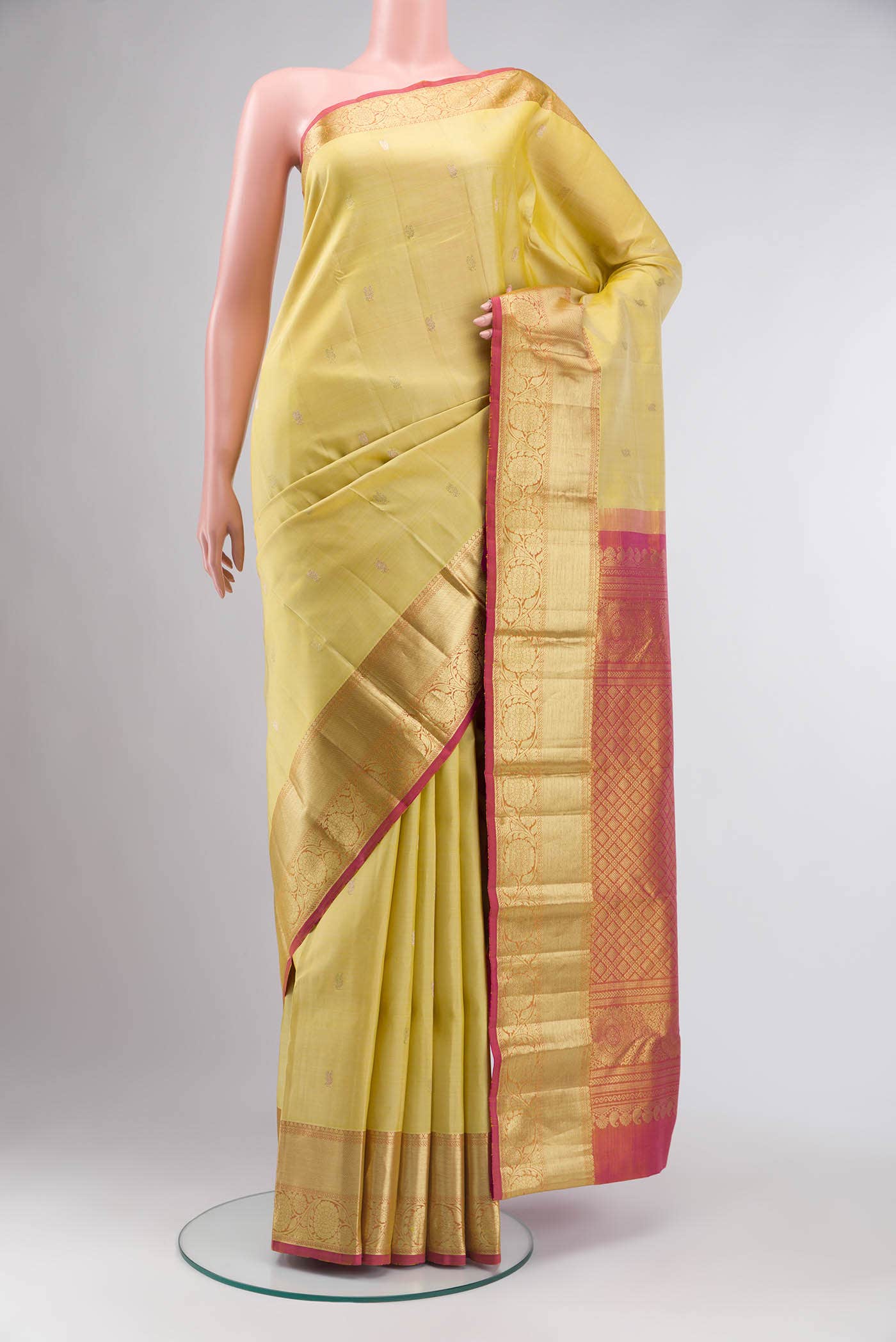 Beige Kanchipuram Silk Saree