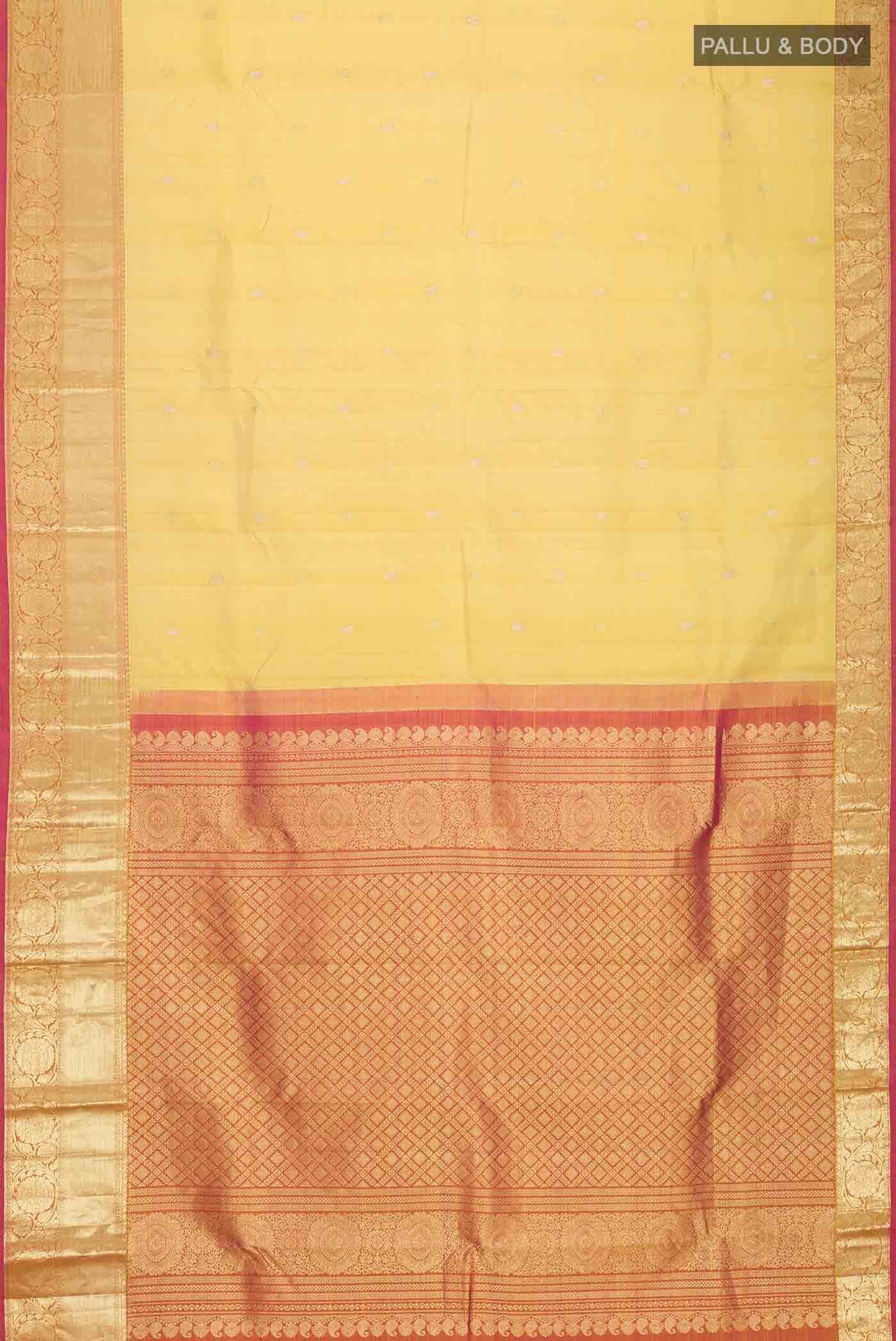Beige Kanchipuram Silk Saree