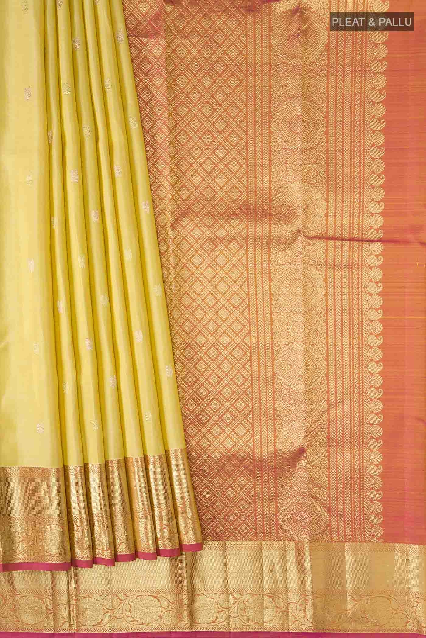 Beige Kanchipuram Silk Saree