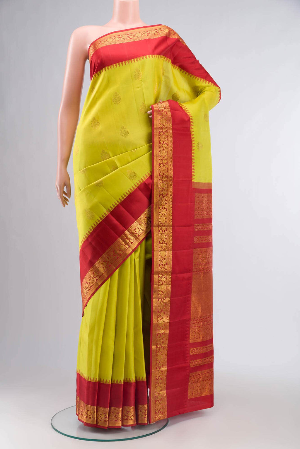 Yellow Kanchipuram Silk Saree