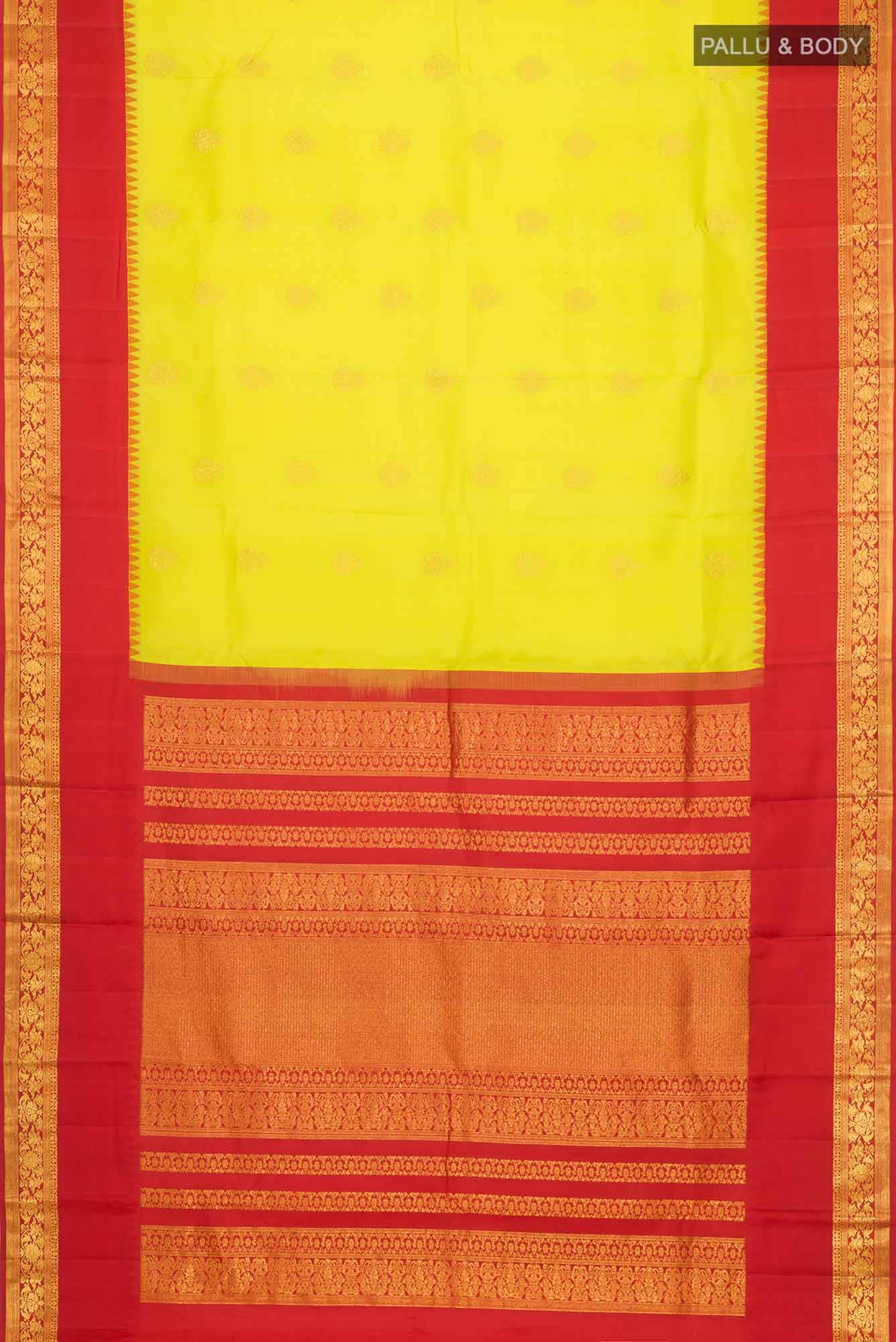 Yellow Kanchipuram Silk Saree
