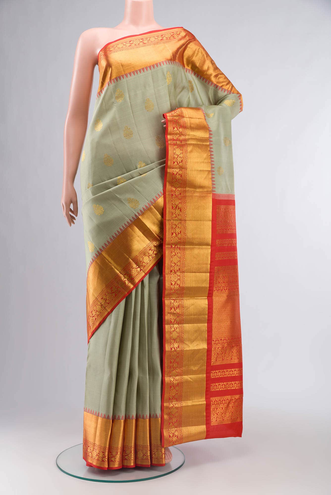 Light Green Kanchipuram Silk Saree