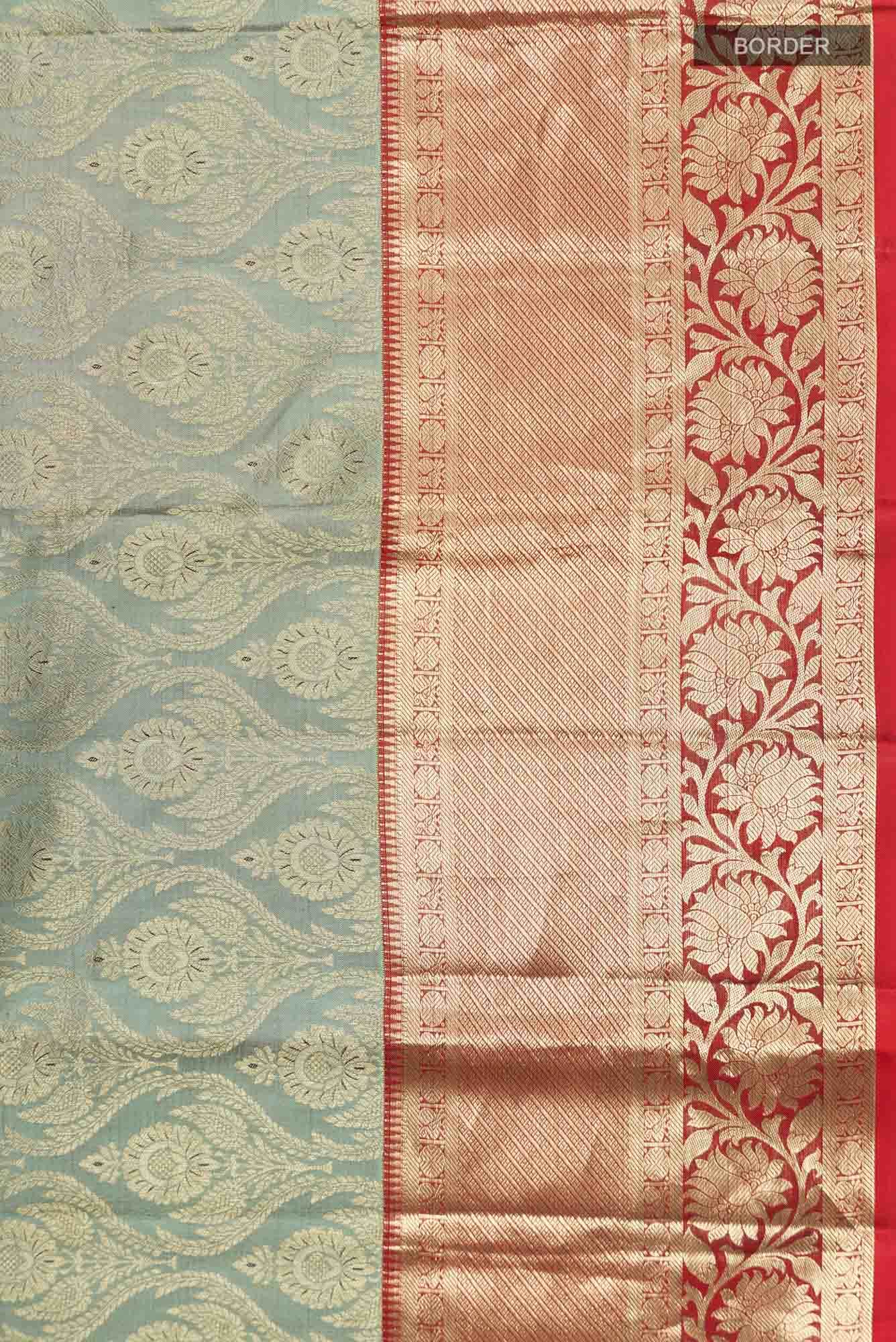 Sage Green Kanchipuram Silk Saree